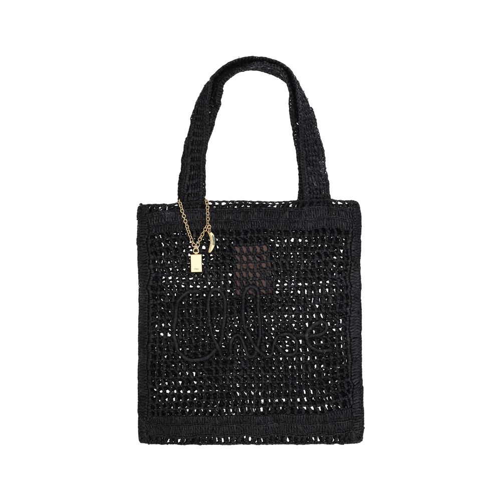 Chloé Black Raffia Raffia Bag