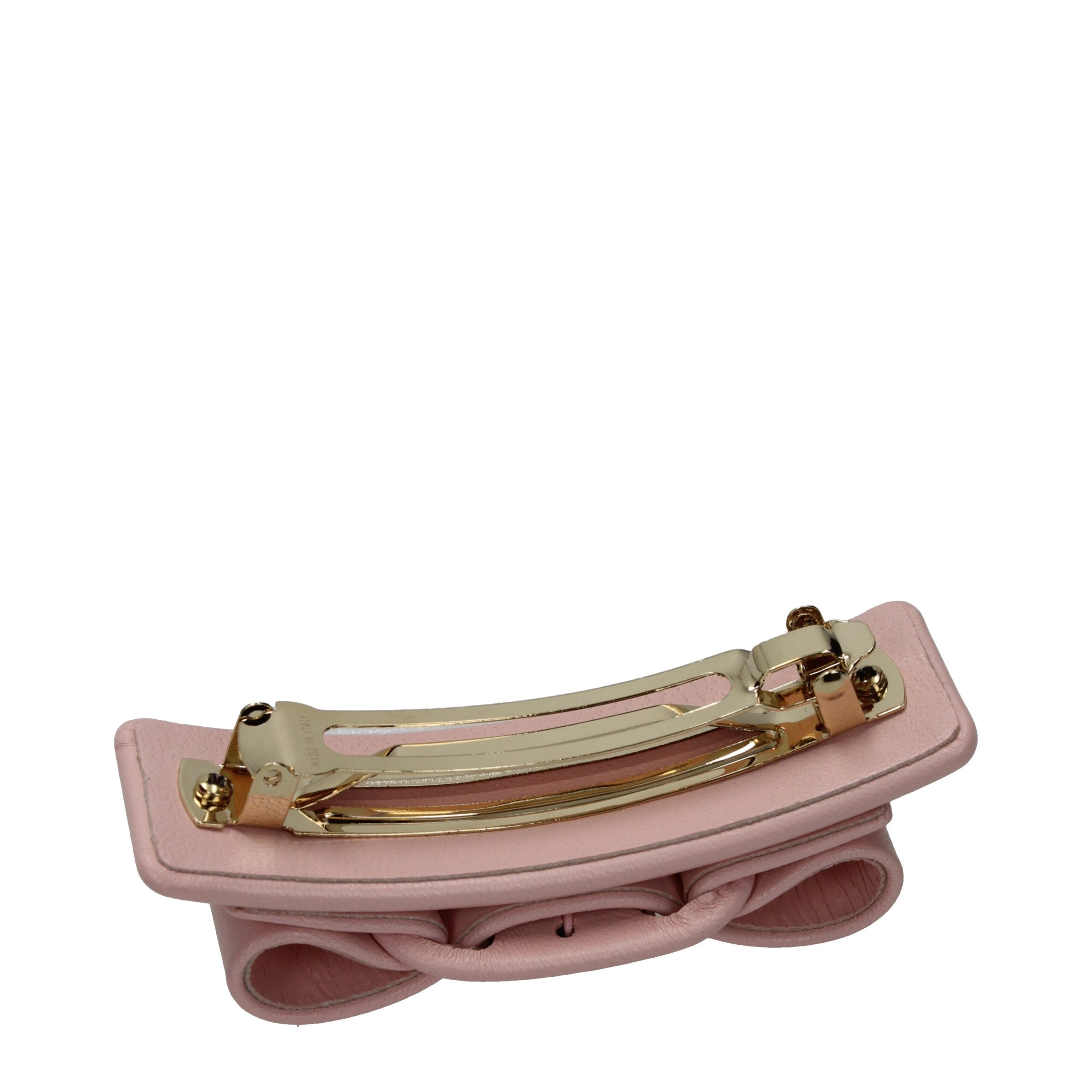 Salvatore Ferragamo Pink Leather Hair Clip