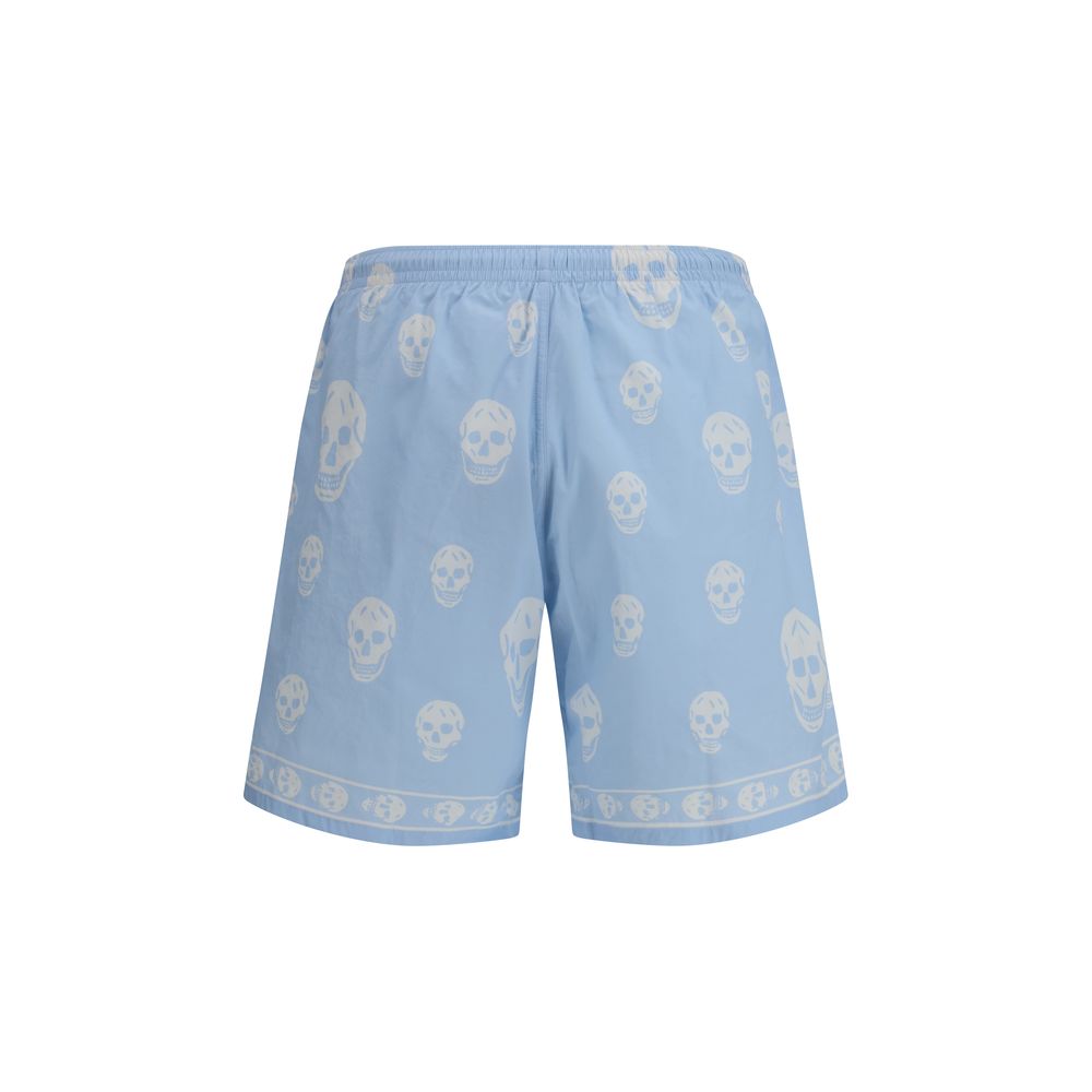 Alexander McQueen Light Blue Polyamide Bermuda Shorts
