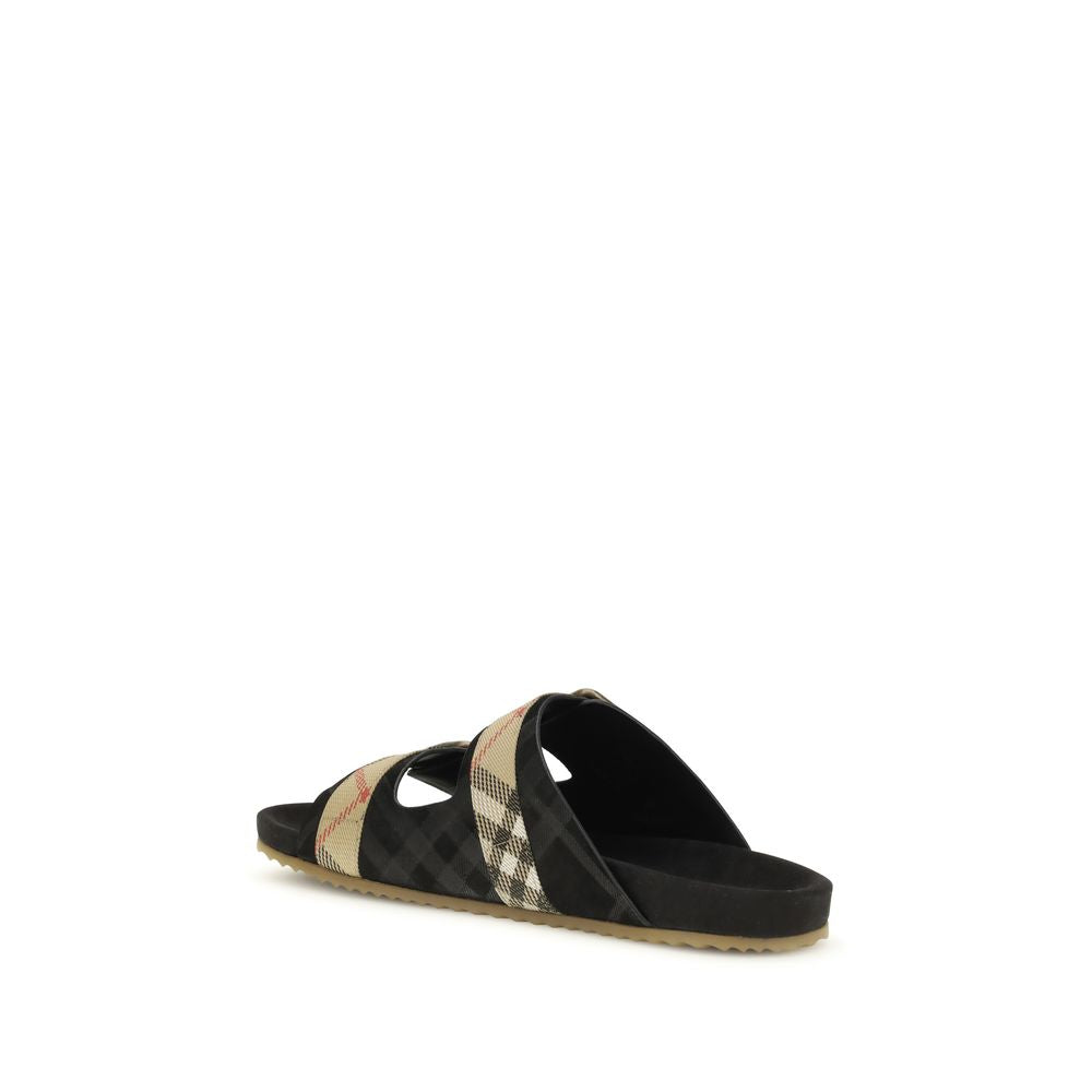 Burberry Multicolor Calf Leather Bos Taurus Flat Sandals