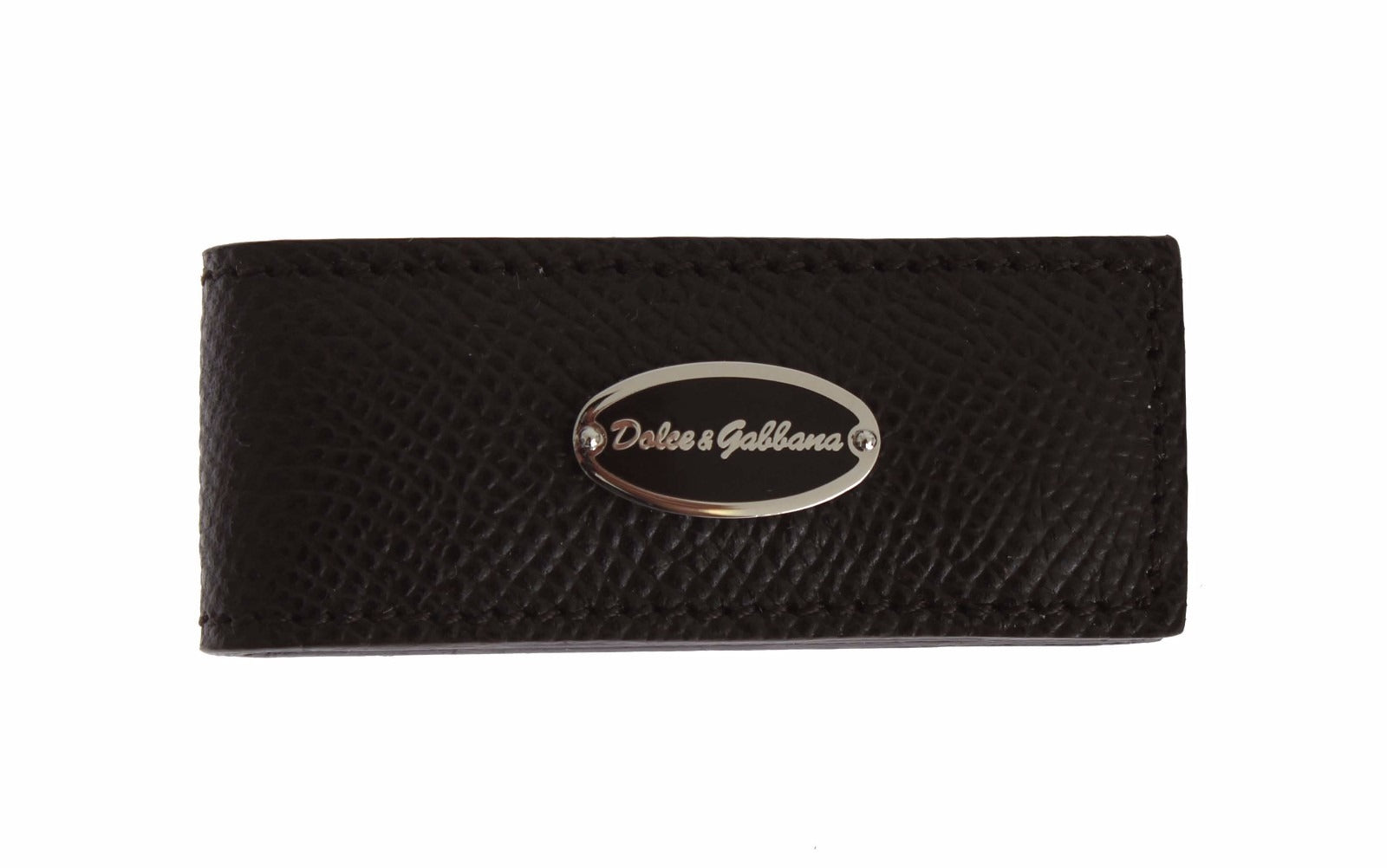 Pince à billets Dolce & Gabbana en cuir marron avec aimant pour homme