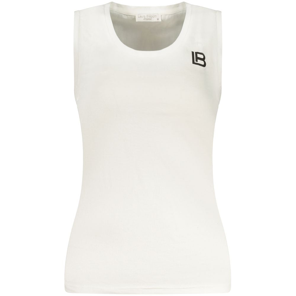 Laura Biagiotti White Cotton Tank Tops