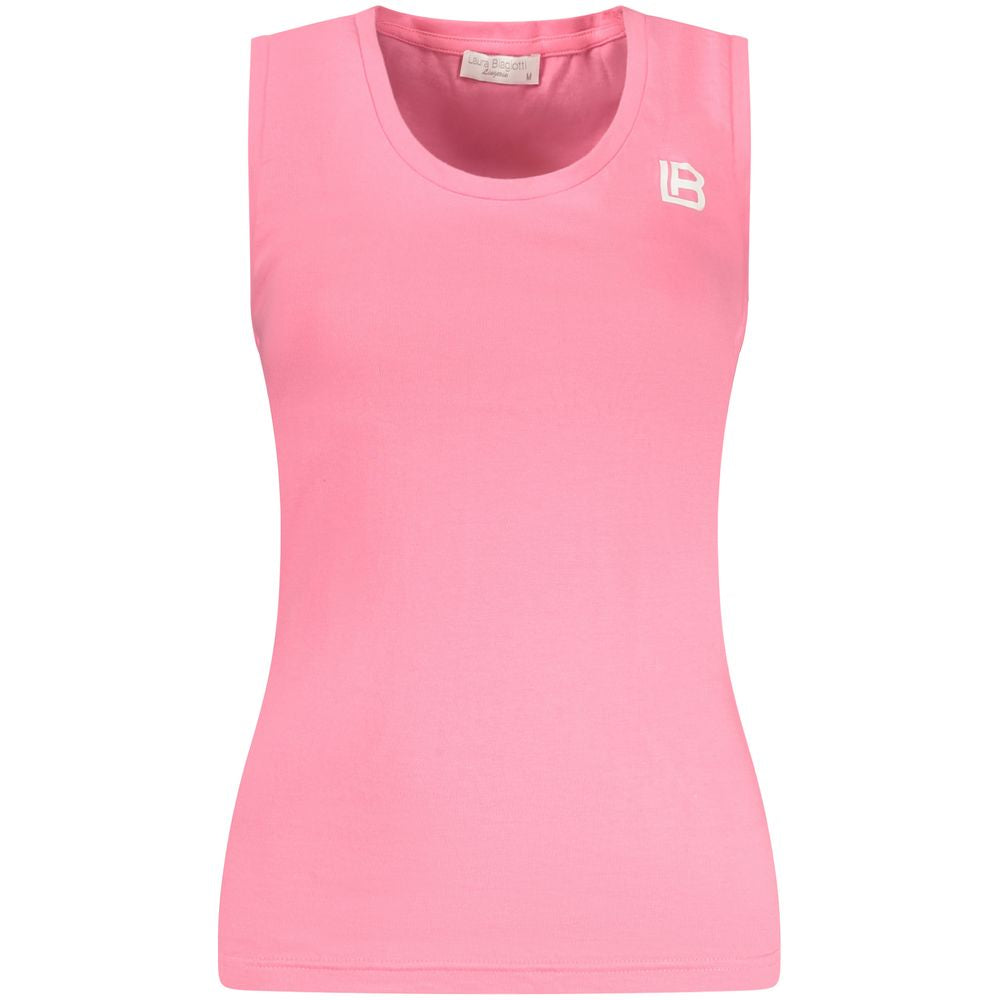 Laura Biagiotti Pink Cotton Tank Tops