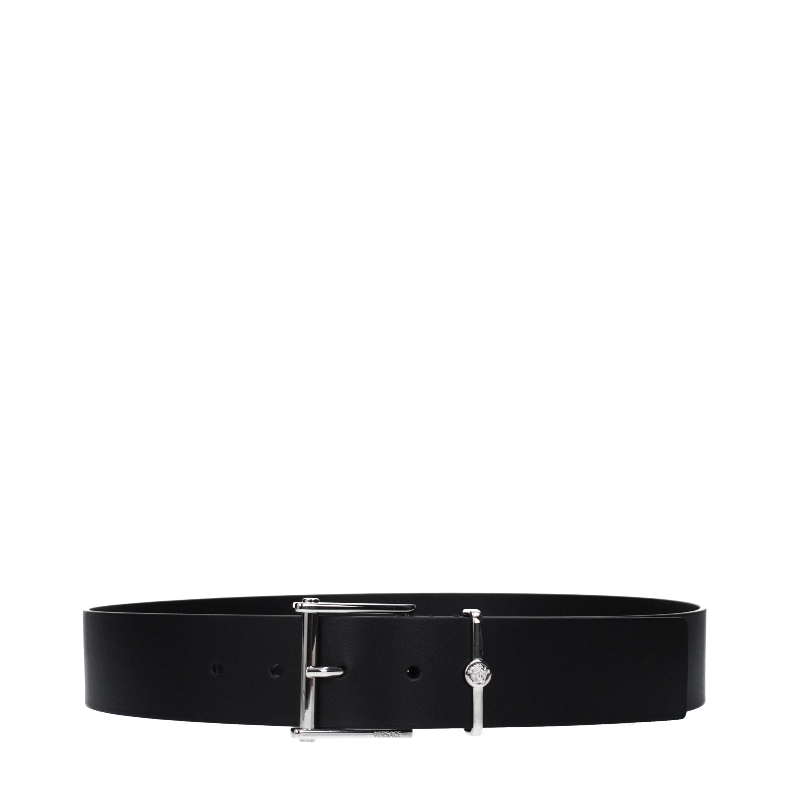 Versace Black Leather Regular Belt