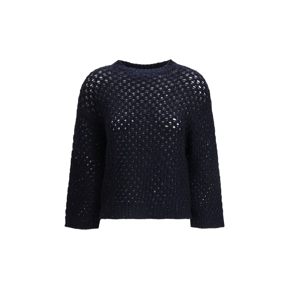Fabiana Filippi Black Fleece Wool Sweatshirt