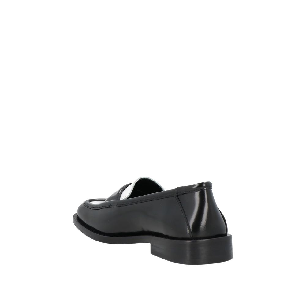 The Attico Black Leather Slip-On Loafers