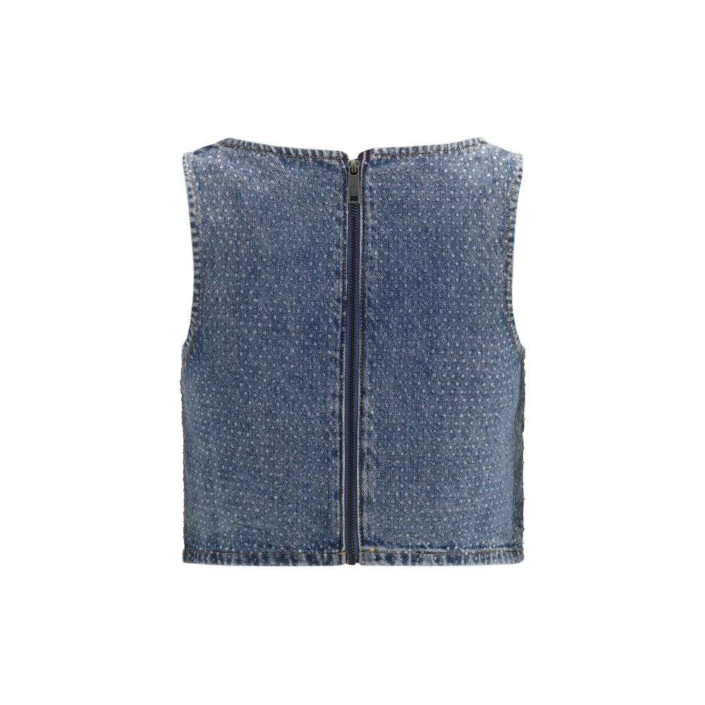 Self-Portrait Blue Cotton Top