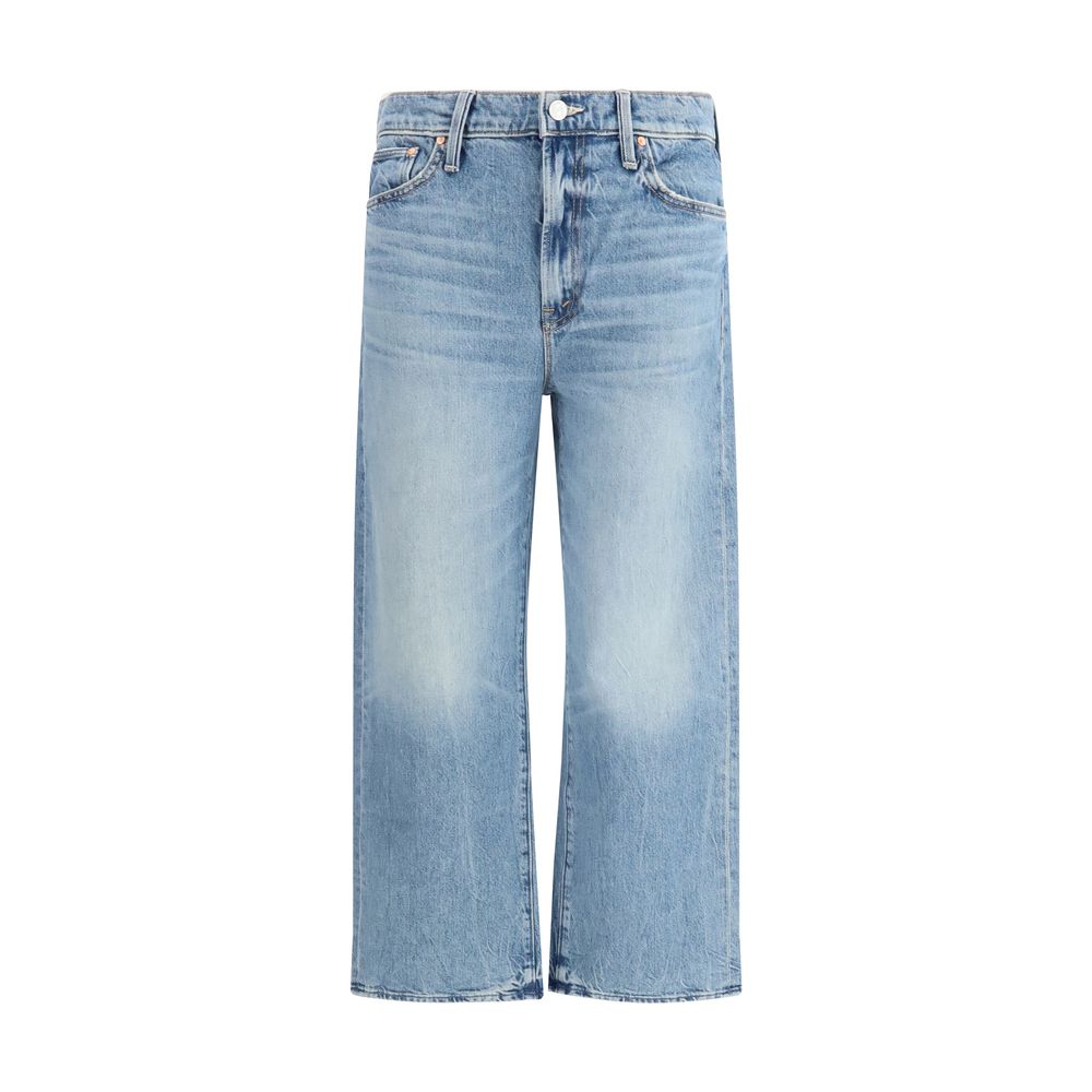 Mother Denim Blue Cotton Cropped Jeans
