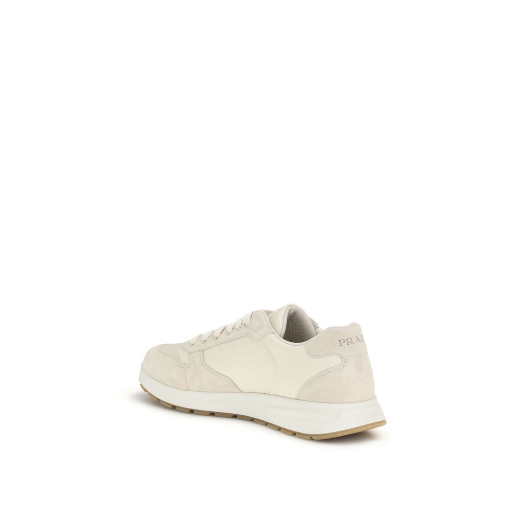 Prada Beige Nylon Low Top Sneakers