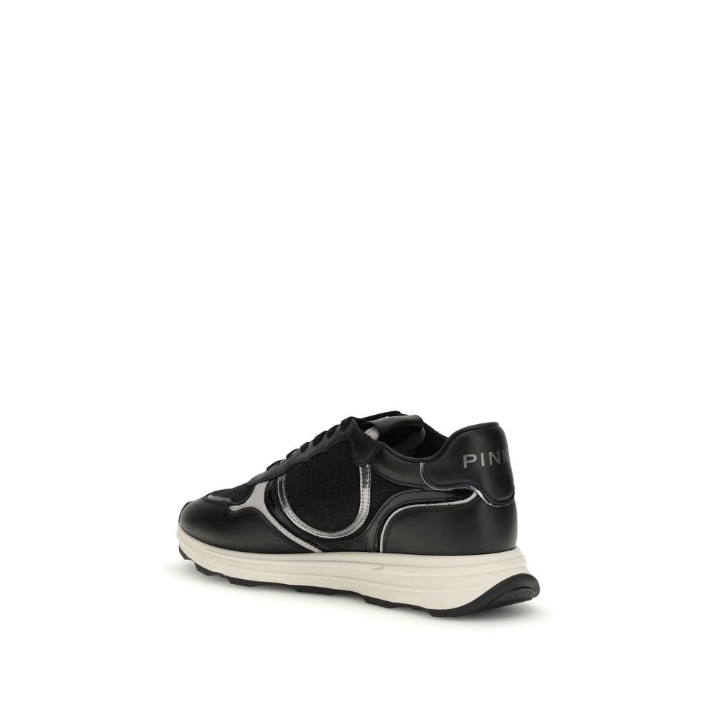 PINKO Schwarze Kalbsleder Bos Taurus Sport-Sneakers