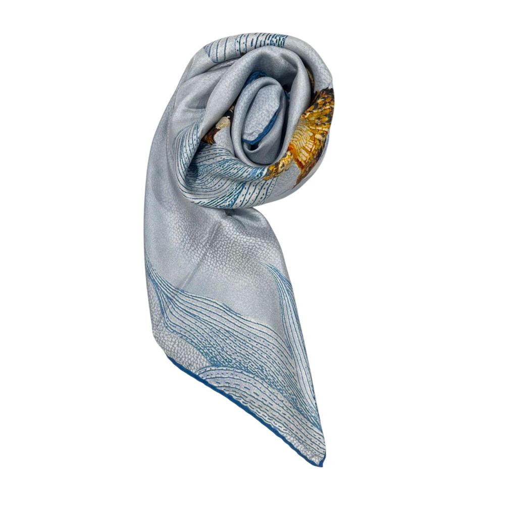 Borbonese Light-Blue Silk Women Scarf