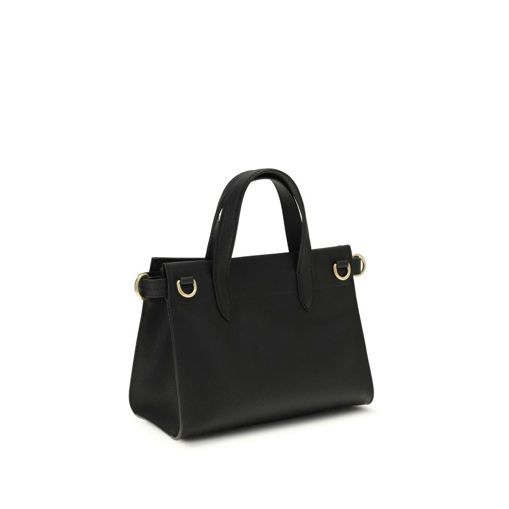 Burberry Black Calf Leather Bos Taurus Handbag