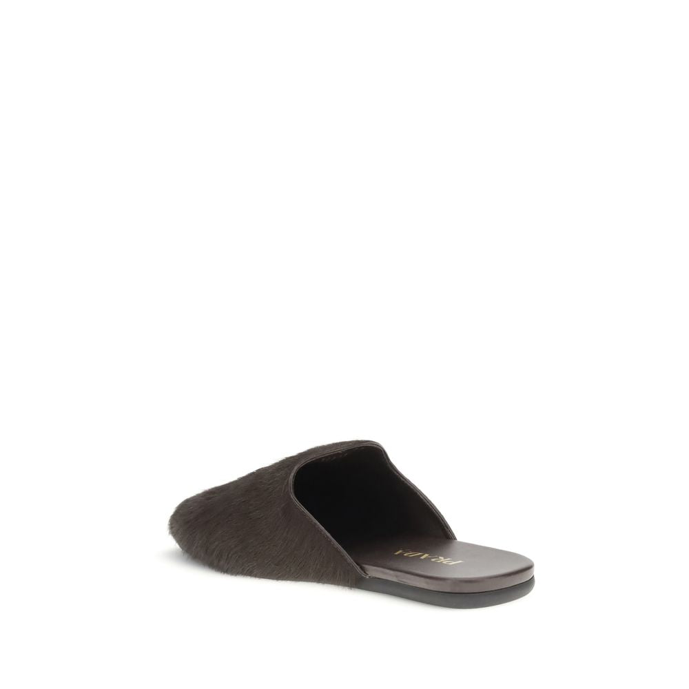 Prada Brown Leather Mules