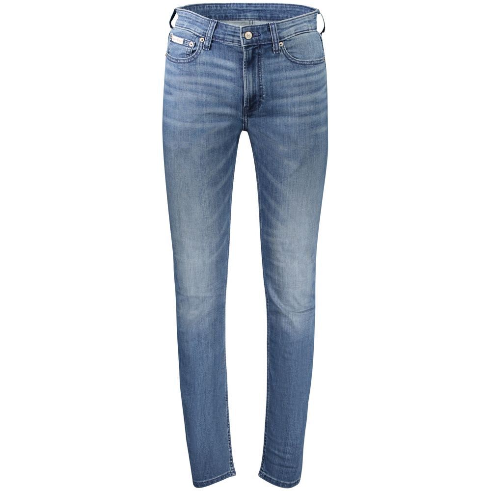 Jean fuselé slim Calvin Klein Blu Cotton pour homme