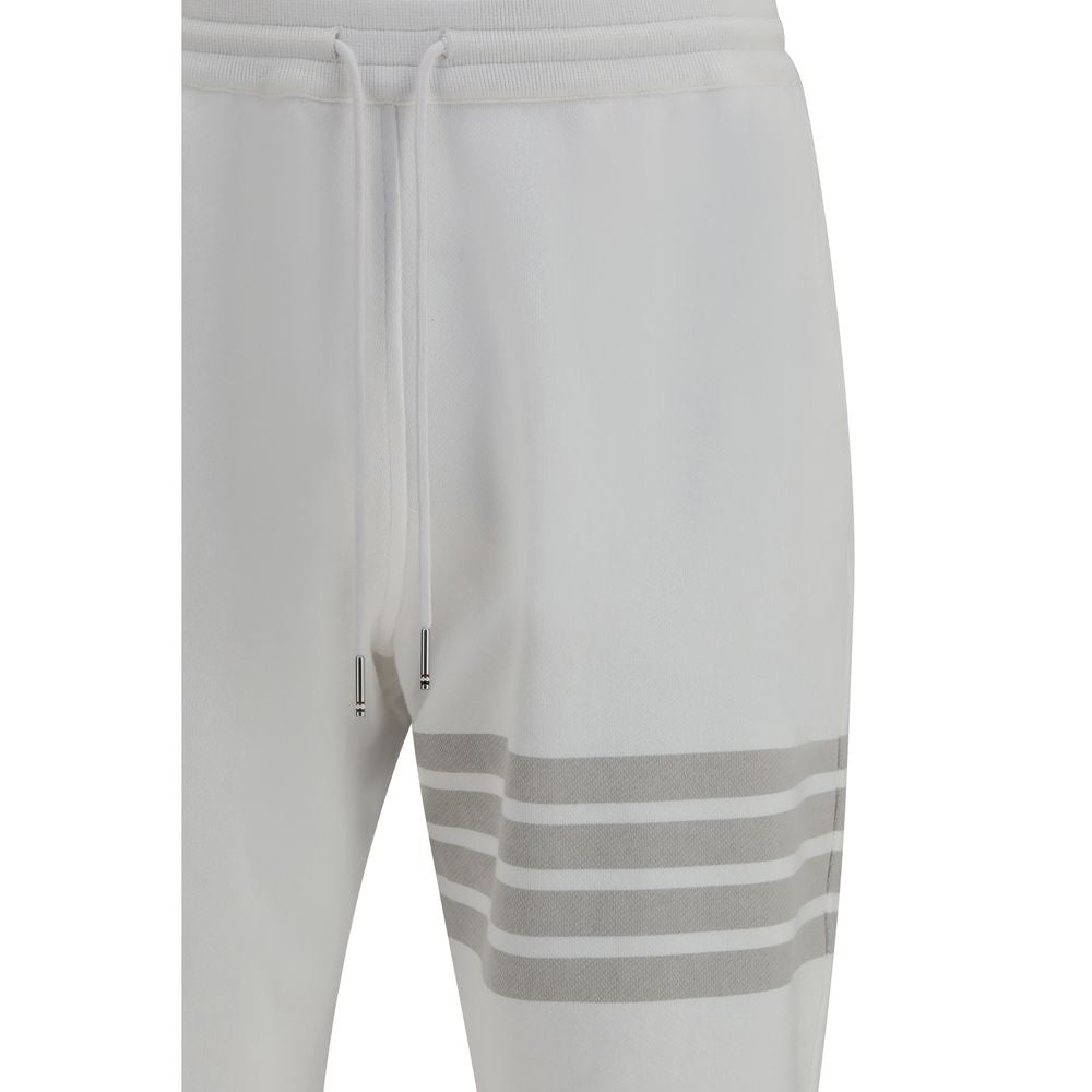 Thom Browne White Cotton Joggers (Workout Pants)