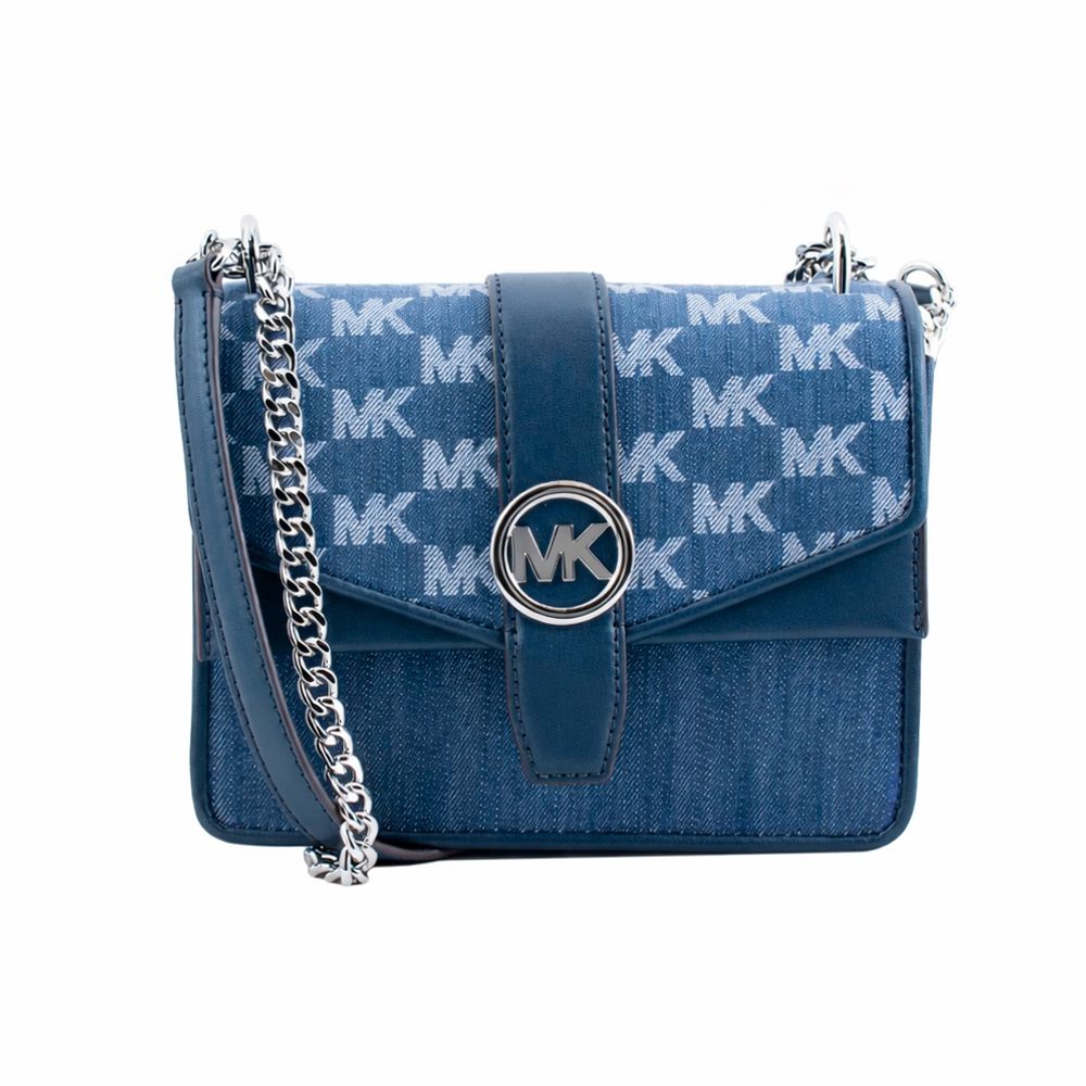 Sac bandoulière en toile bleu Michael Kors