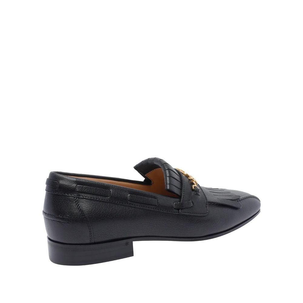 Valentino Garavani Black Leather Slip-On Loafers