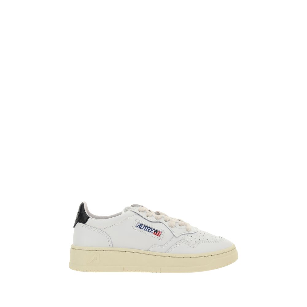 Autry White Calf Leather Bos Taurus Low Top Sneakers