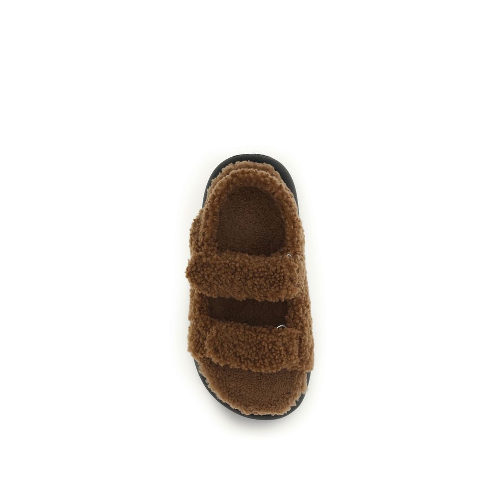 Moon Boot Brown Calf Leather Bos Taurus Slippers