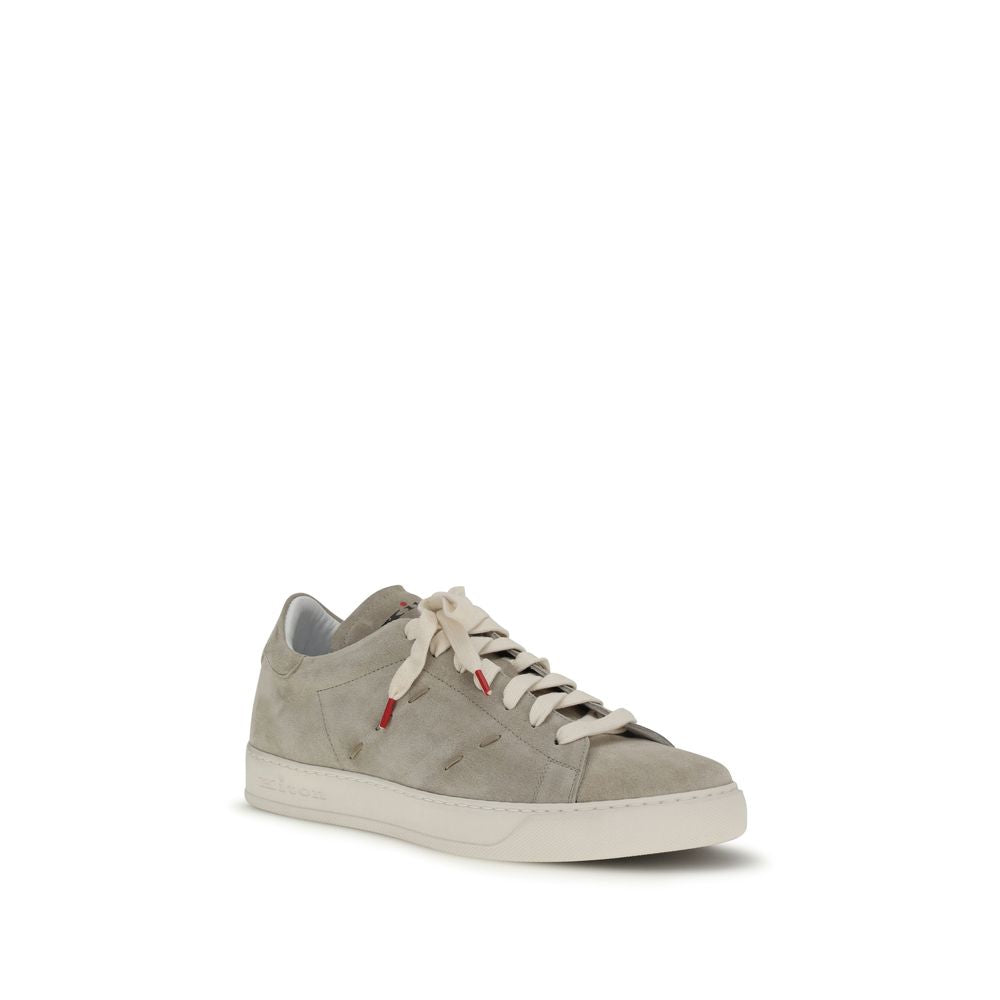 Kiton Beige Calf Leather Bos Taurus Low Top Sneakers