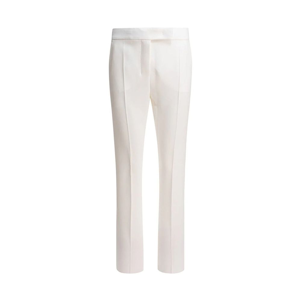 Max Mara White Polyester Dress Pants