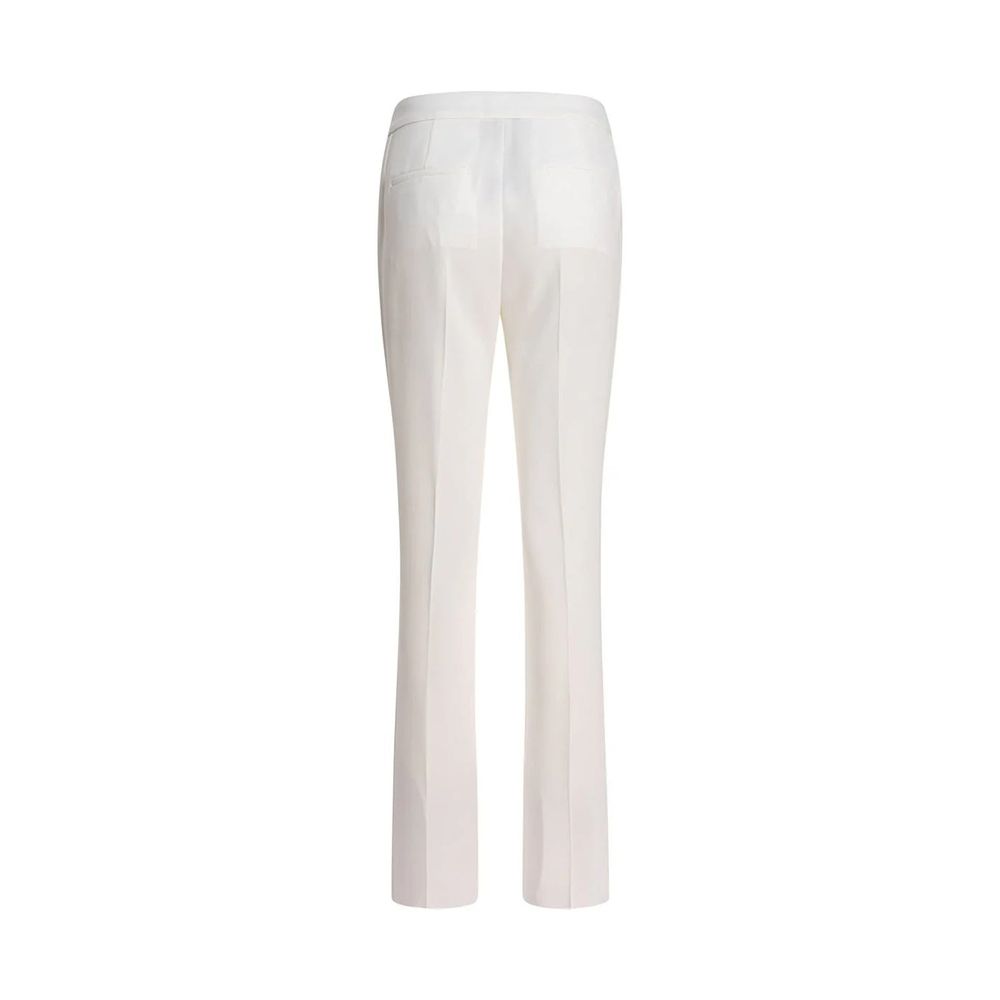 Max Mara White Polyester Dress Pants