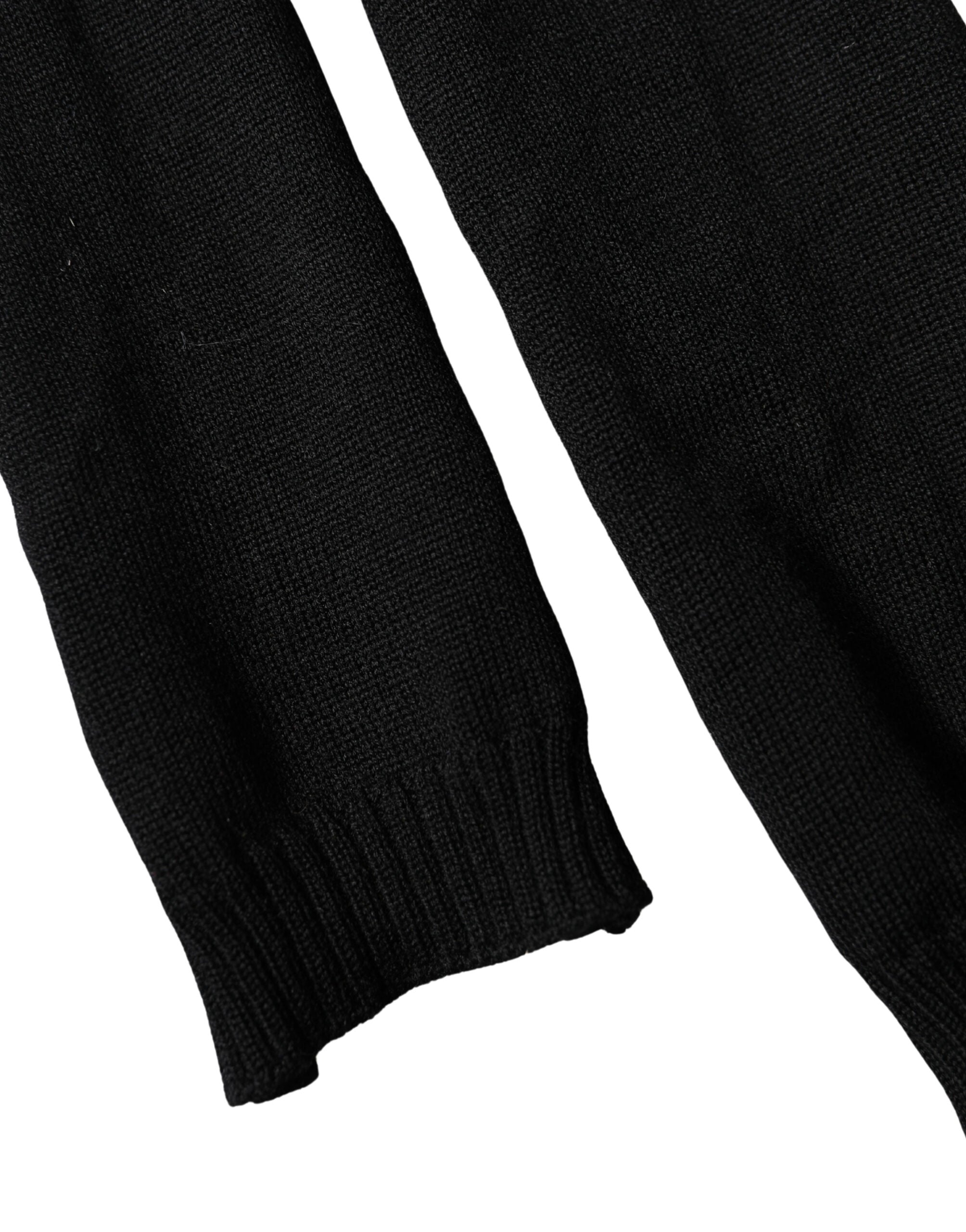 Écharpe foulard Dolce & Gabbana en laine tricotée noire 259cm x 17cm Homme