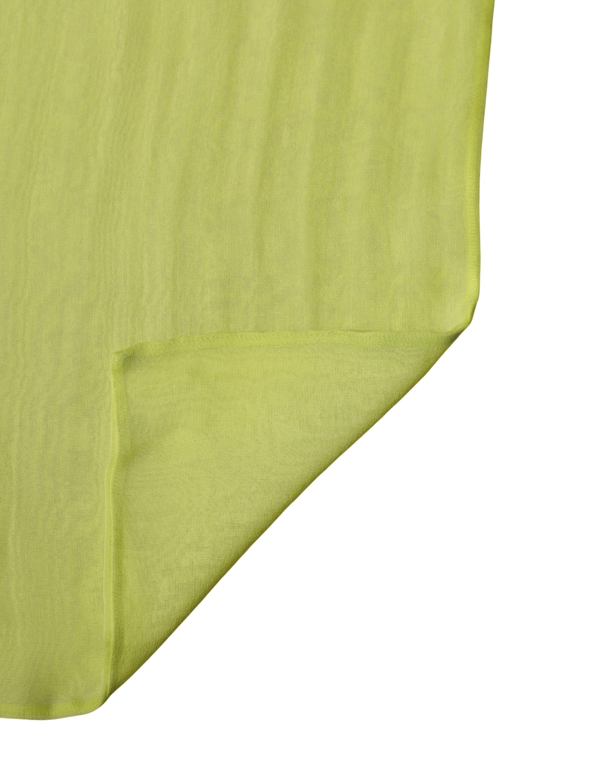 Dolce & Gabbana Gelb Grüner Seidenschal Foulard Stola 292cm x 19cm Schal