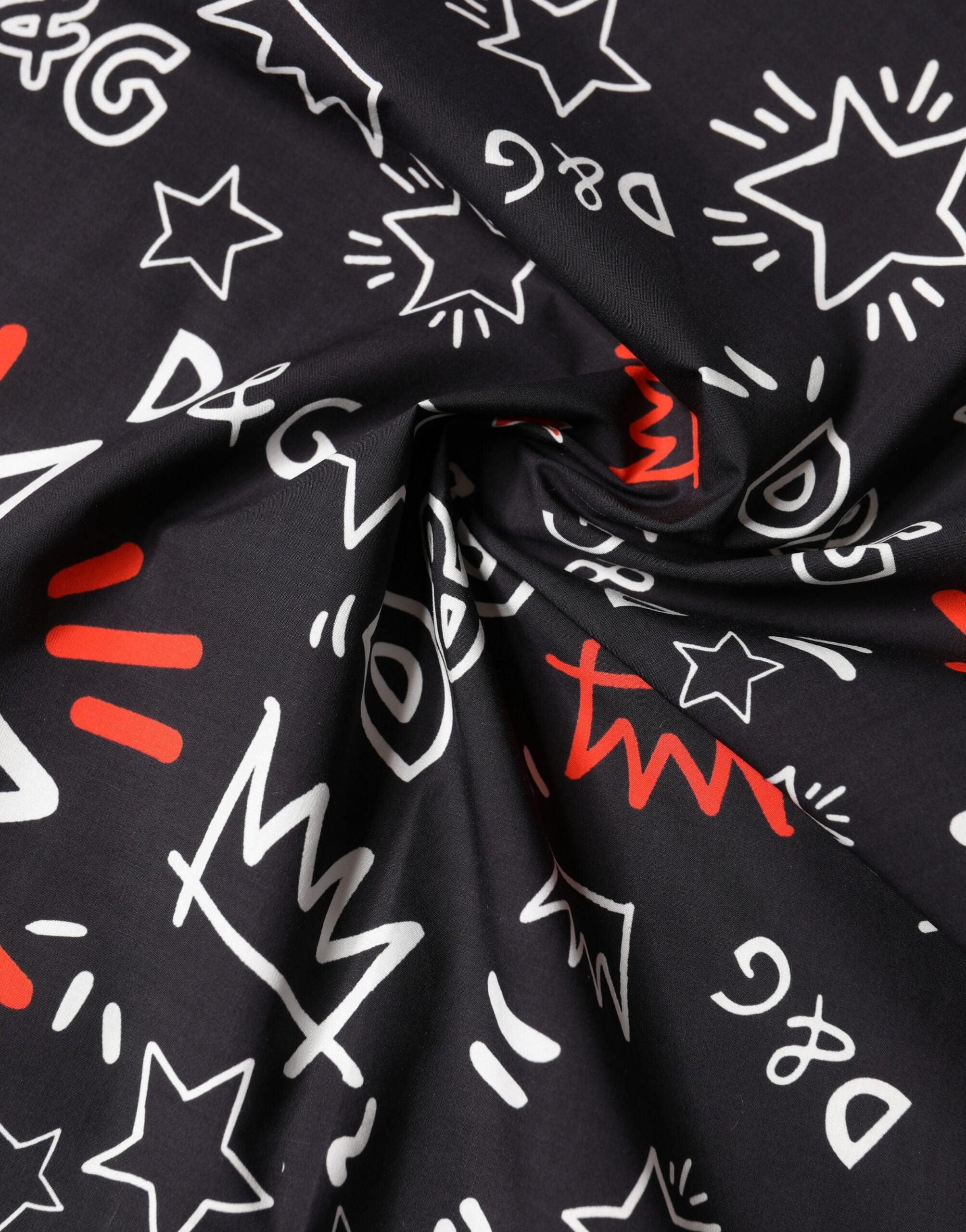 Écharpe Foulard Dolce & Gabbana Coton Noir Blanc Rouge DG Couronne 47cm x 46cm