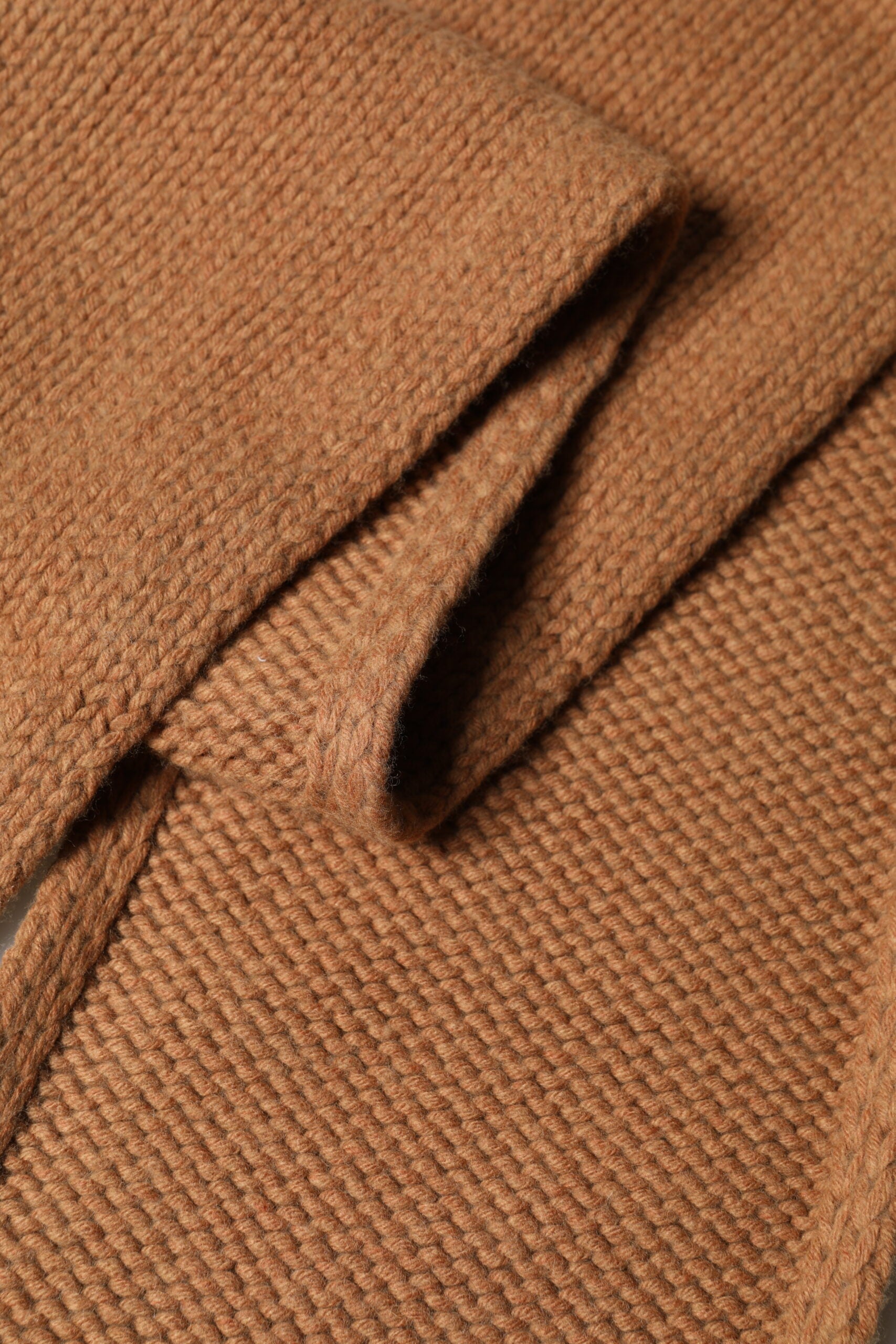 Dolce & Gabbana Brown Viscose Knitted Neck Wrap Fringes 266cm x20cm Scarf