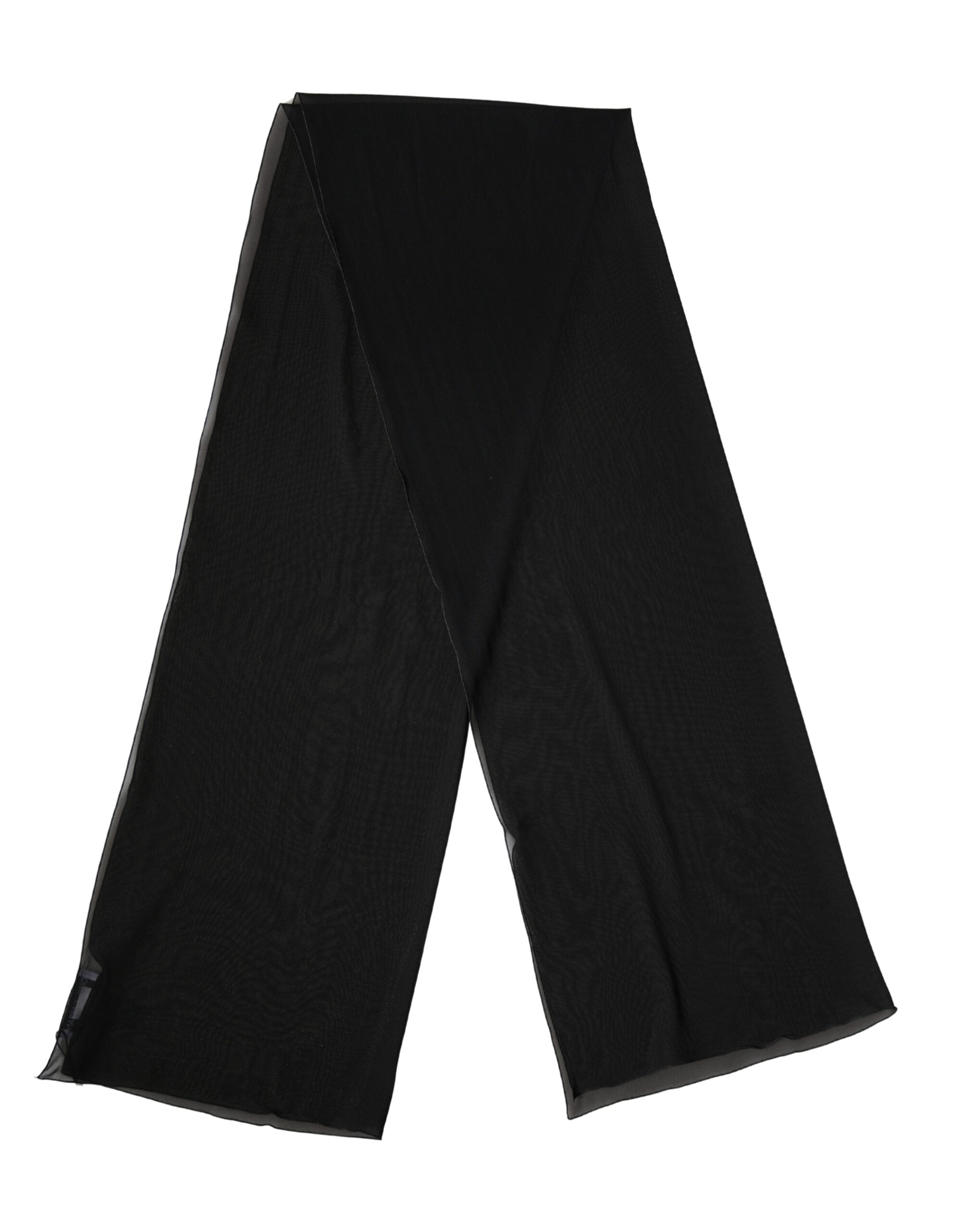 Dolce & Gabbana Black Silk Neck Wrap Shawl Stole 200cm x 64cm  Scarf