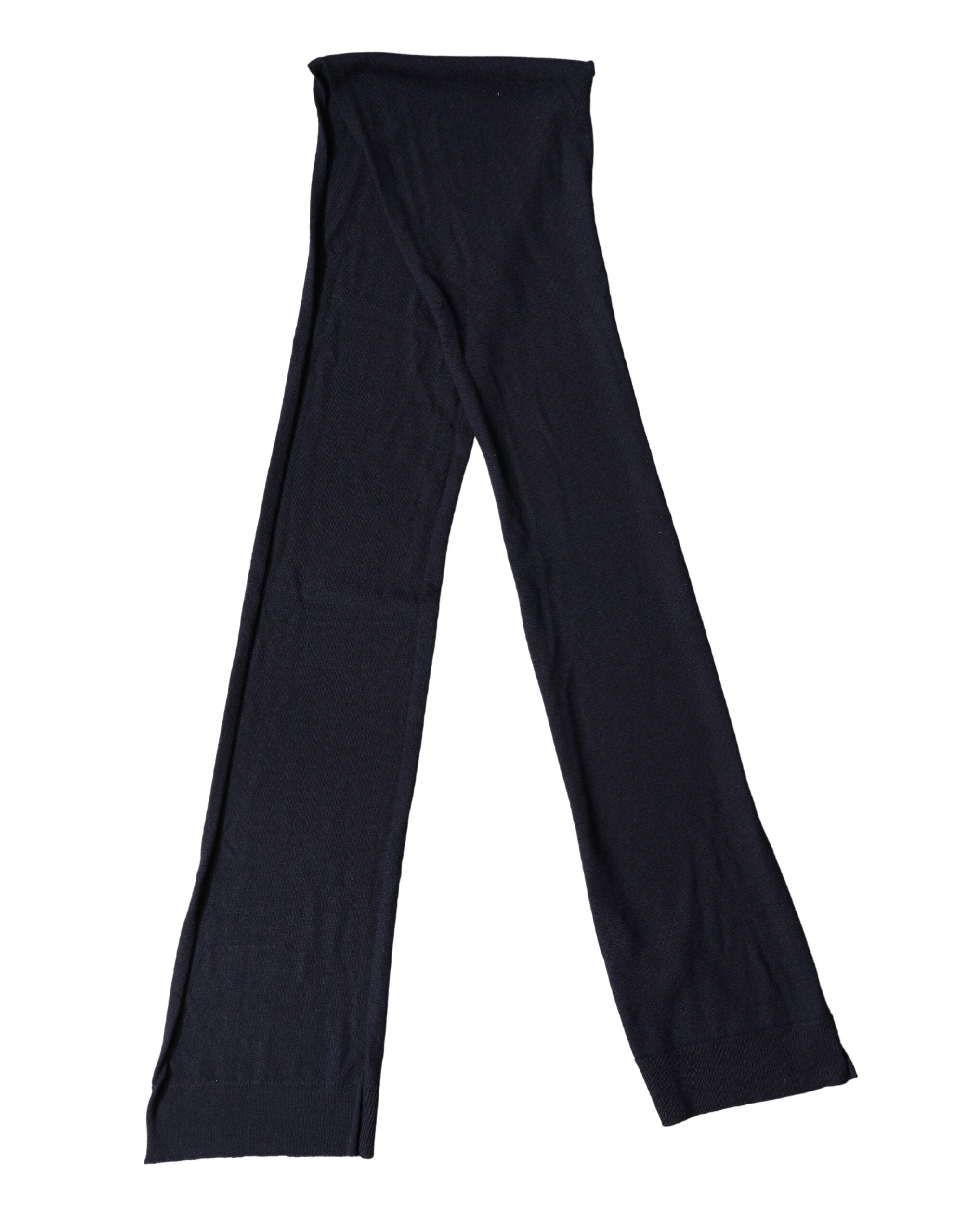 Dolce & Gabbana Black Wool Knitted Shawl Neck Wrap 200cm x 25cm  Scarf