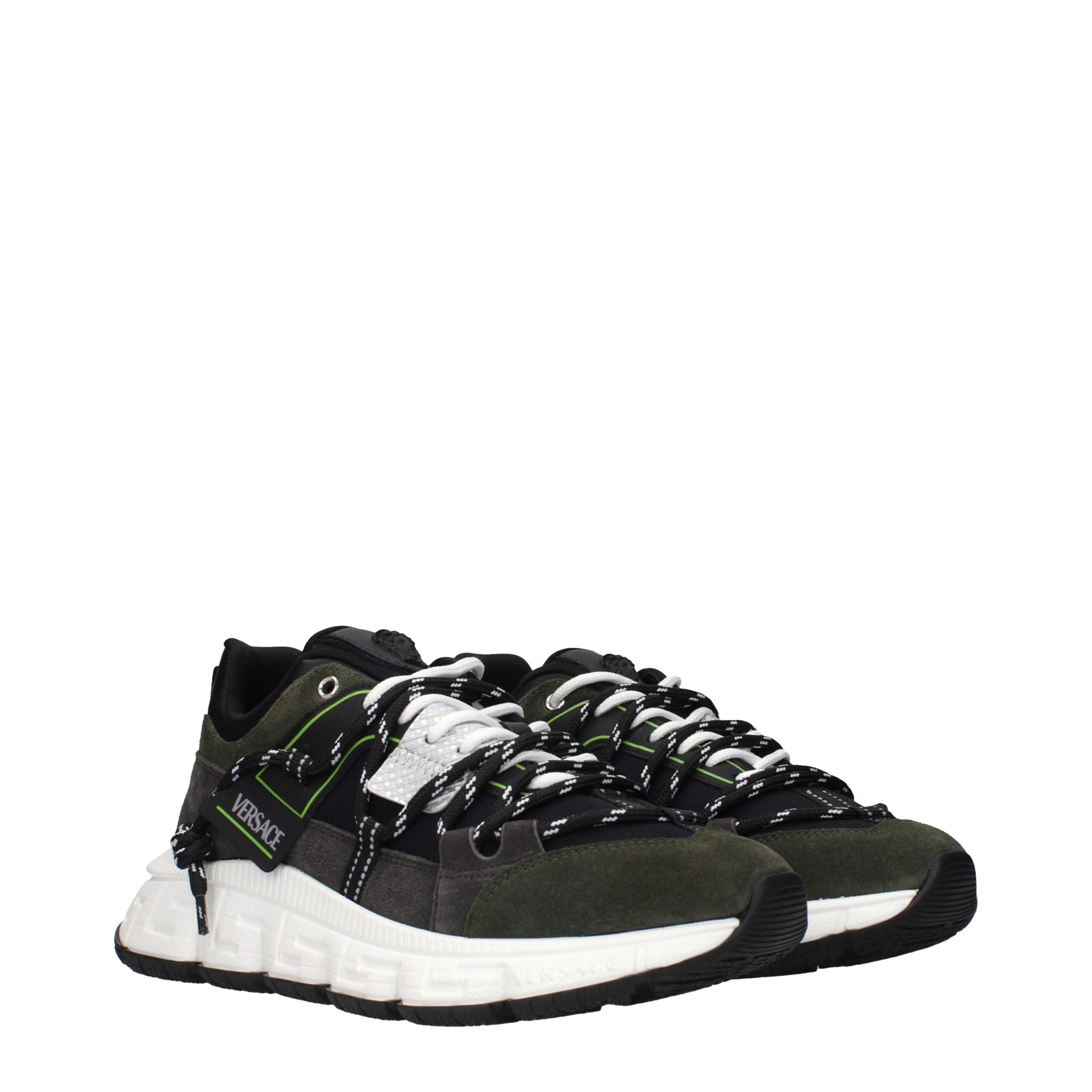 Versace Gray Leather Sneakers