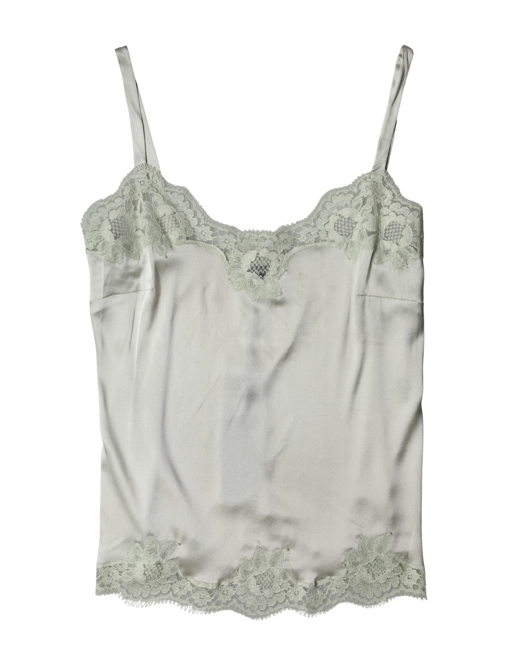 Dolce & Gabbana Light Green Floral Lace Lingerie Top Underwear