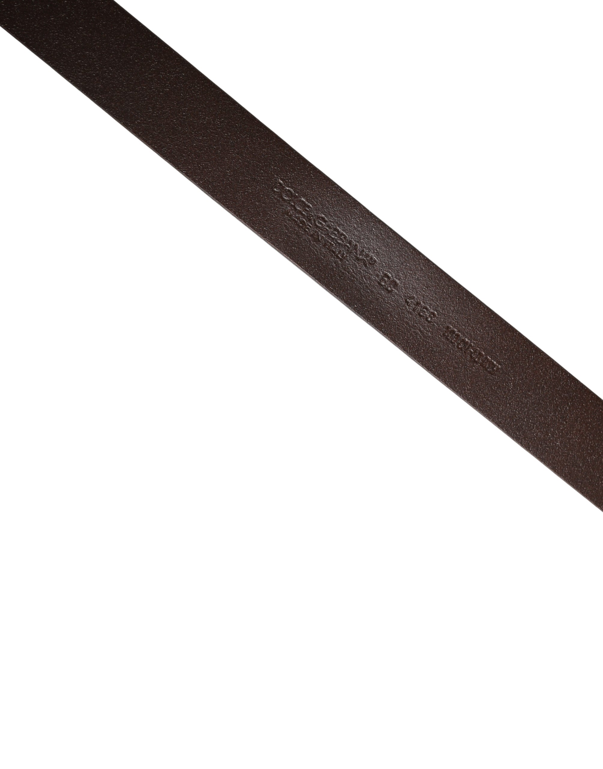 Dolce & Gabbana Brauner Ledergürtel mit Logo-Metallschnalle für Herren