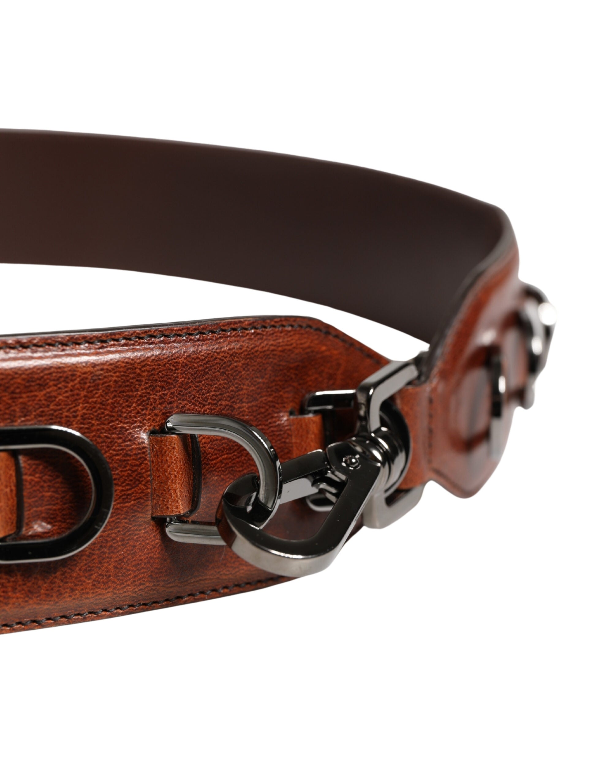 Dolce & Gabbana Braune Pferde-Samtleder-Taschenzubehör-Schulterriemen