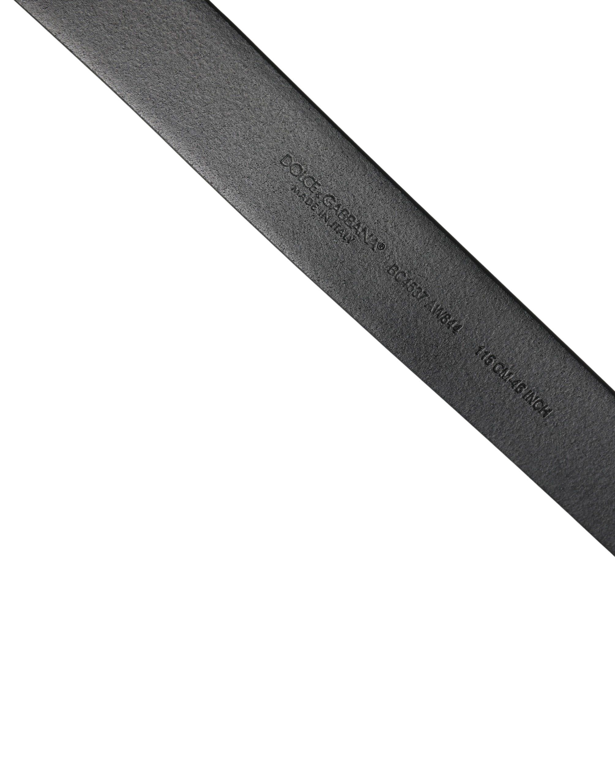 Ceinture Dolce & Gabbana en Cuir de Veau Noir avec Boucle en Métal Argenté