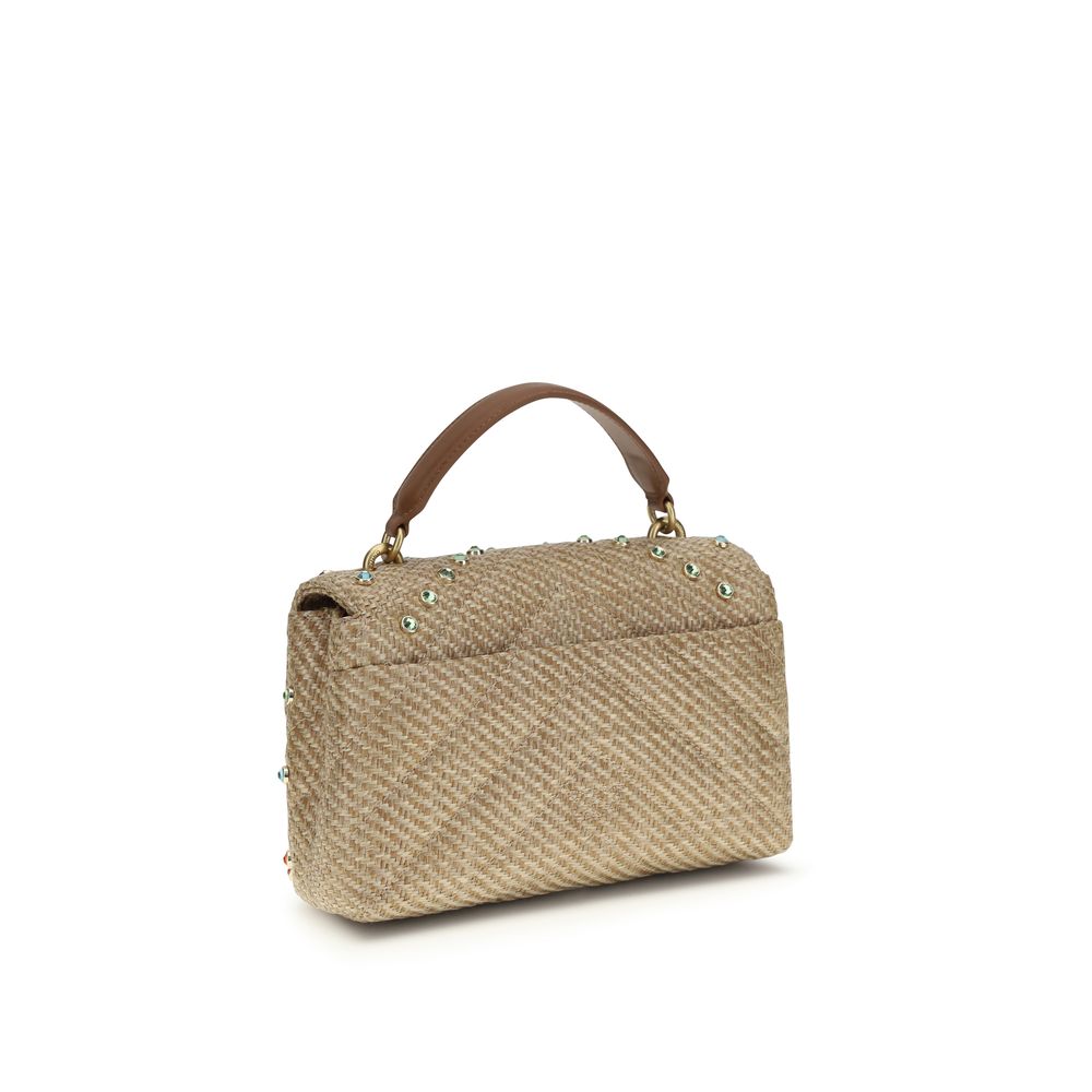 PINKO Beige Raffia Handbag