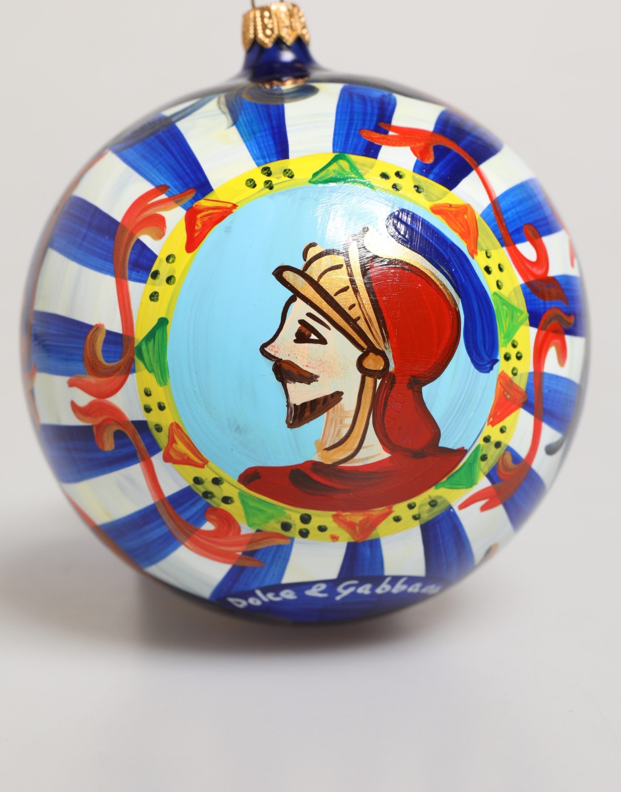 Boule de Noël Dolce & Gabbana multicolore avec ornement sicilien peint à la main