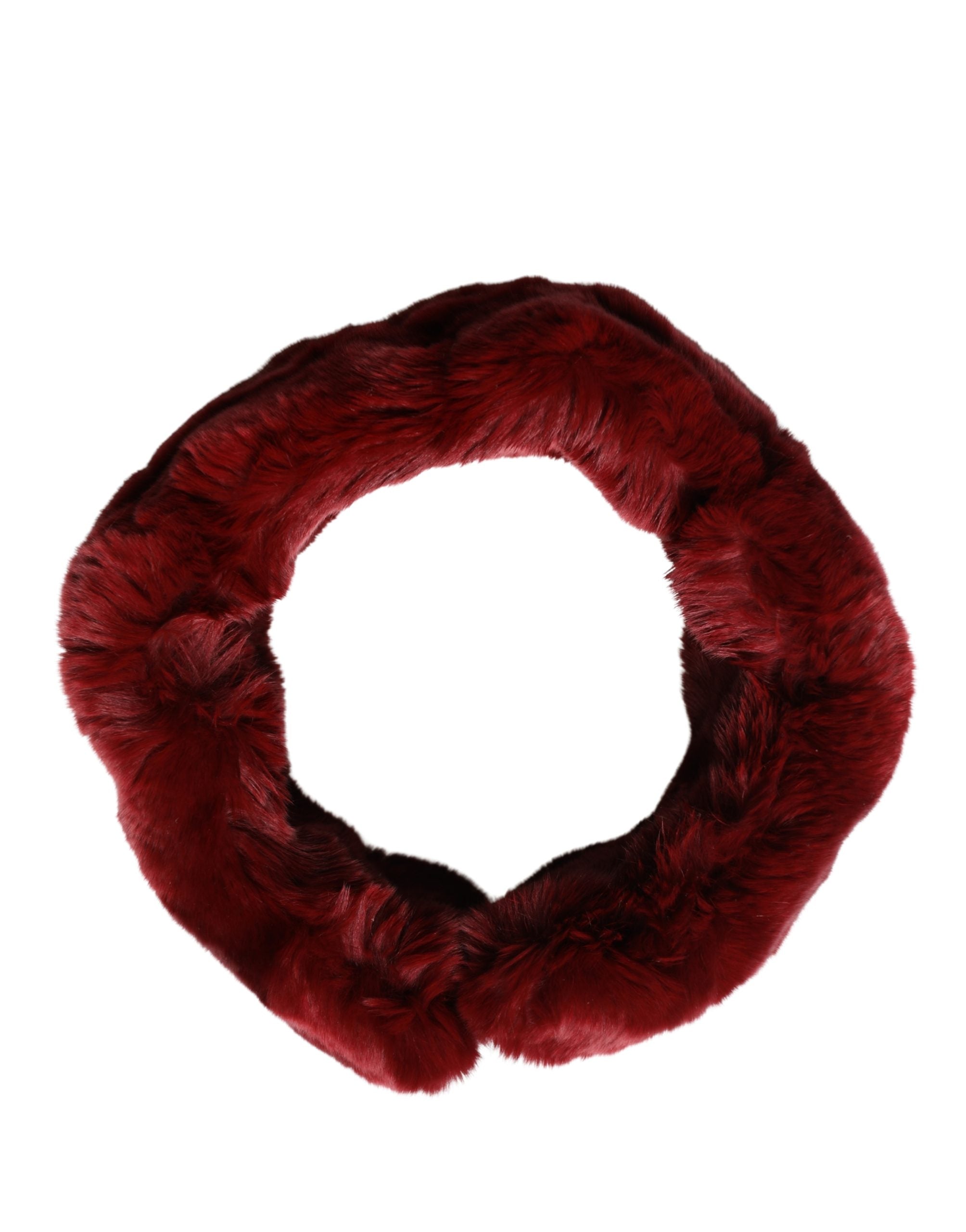 Dolce & Gabbana Roter Lammfellkragen Damen Nackenwickel 50cm x 8cm Schal