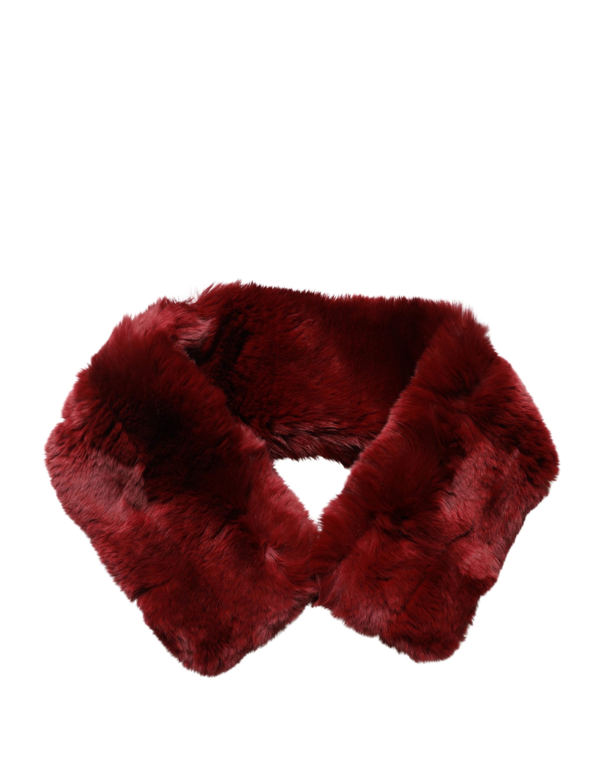 Dolce & Gabbana Roter Lammfellkragen Damen Nackenwickel 50cm x 8cm Schal