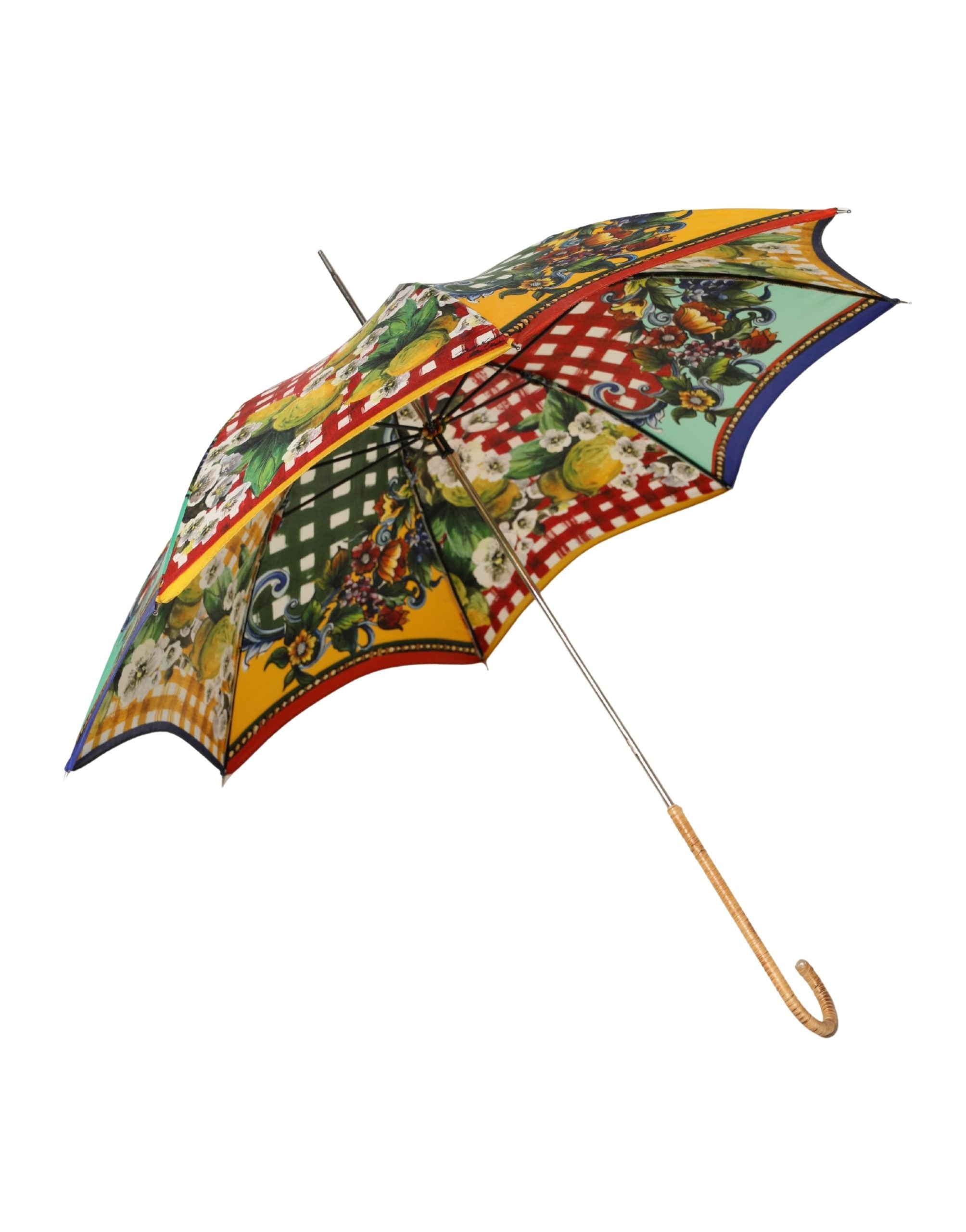 Parapluie pliant Dolce & Gabbana multicolore imprimé Carretto Siciliano