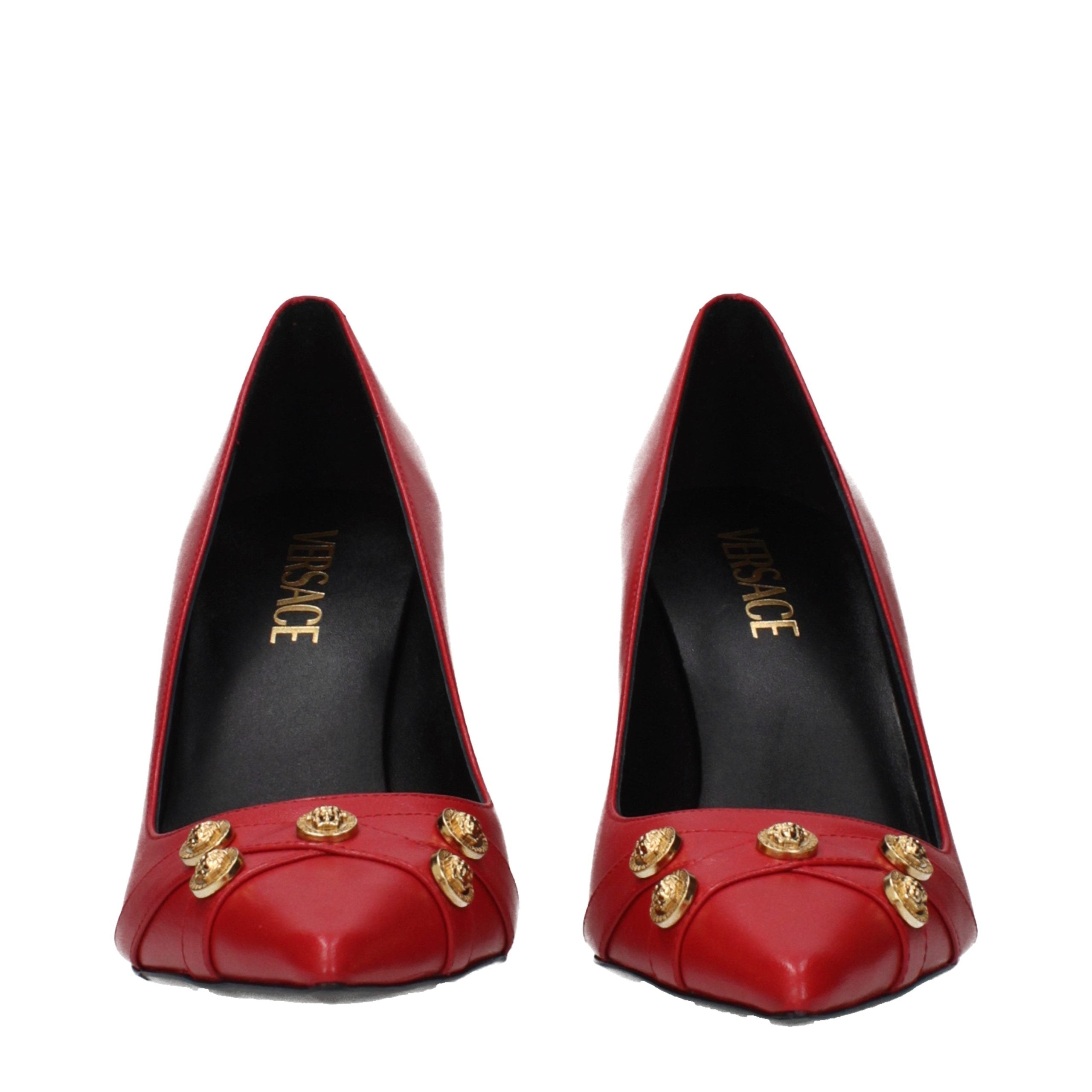 Versace Red Leather High Heel Pumps