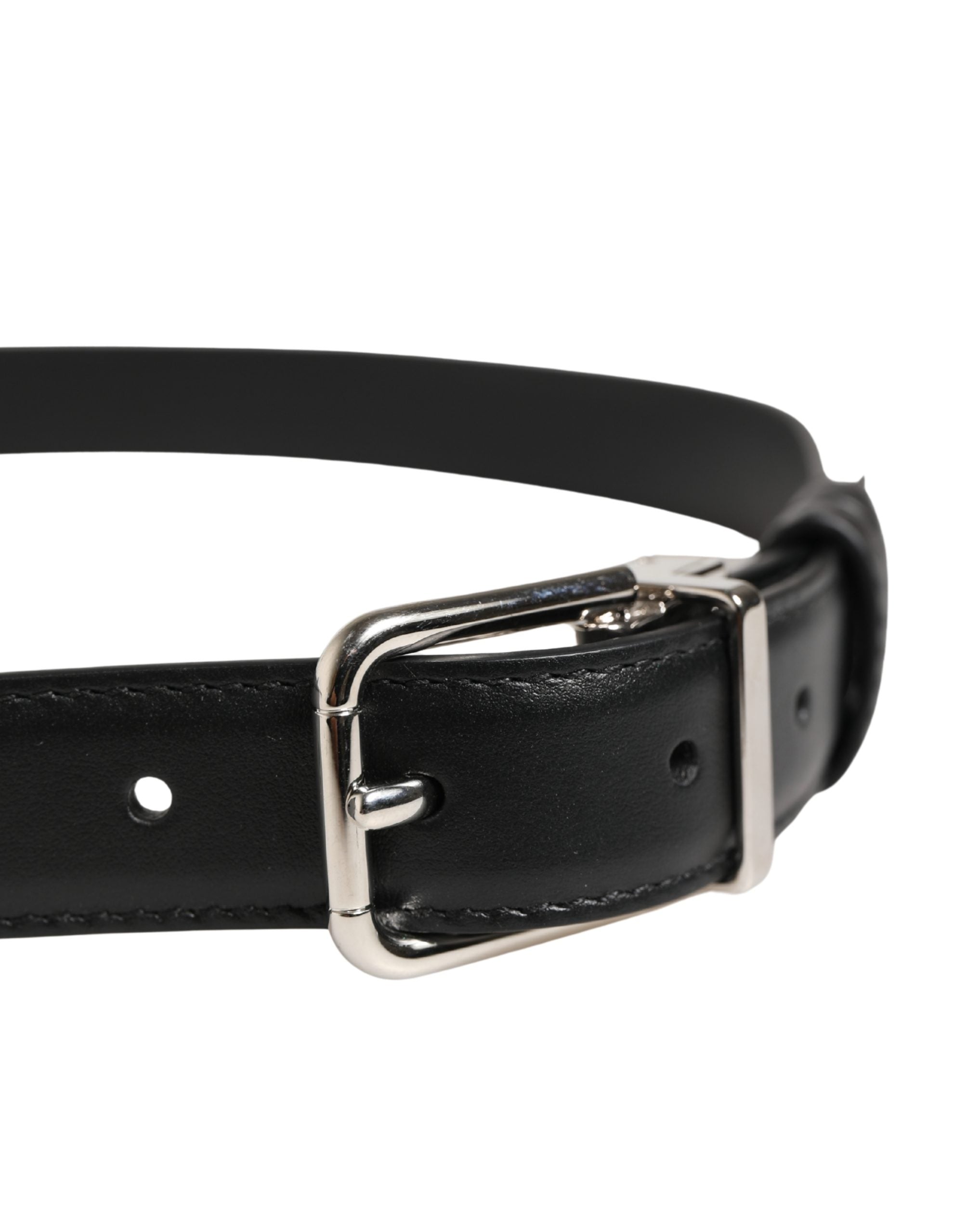 Ceinture Dolce & Gabbana pour homme en cuir noir avec boucle en métal