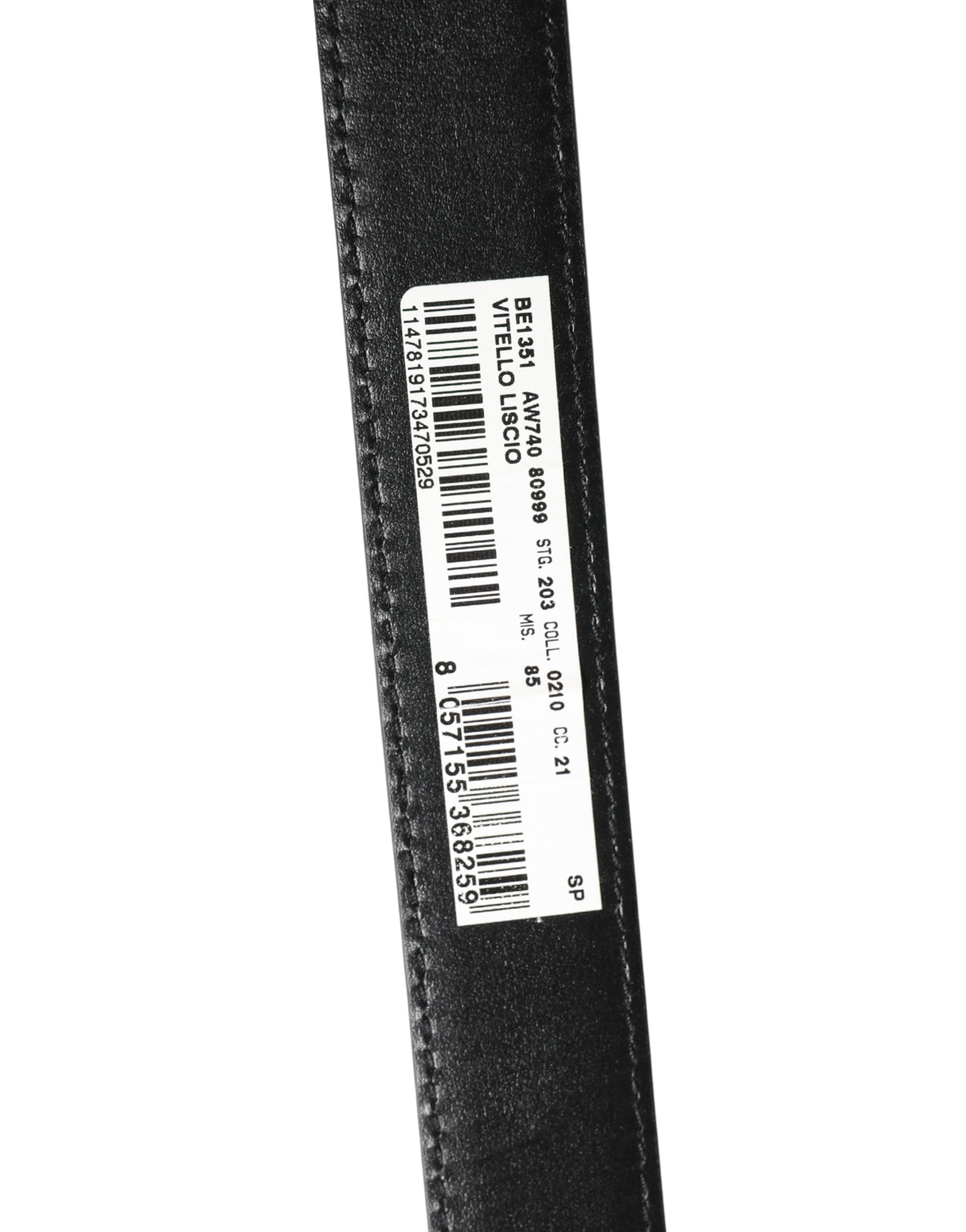 Ceinture Dolce & Gabbana pour homme en cuir noir avec boucle en métal