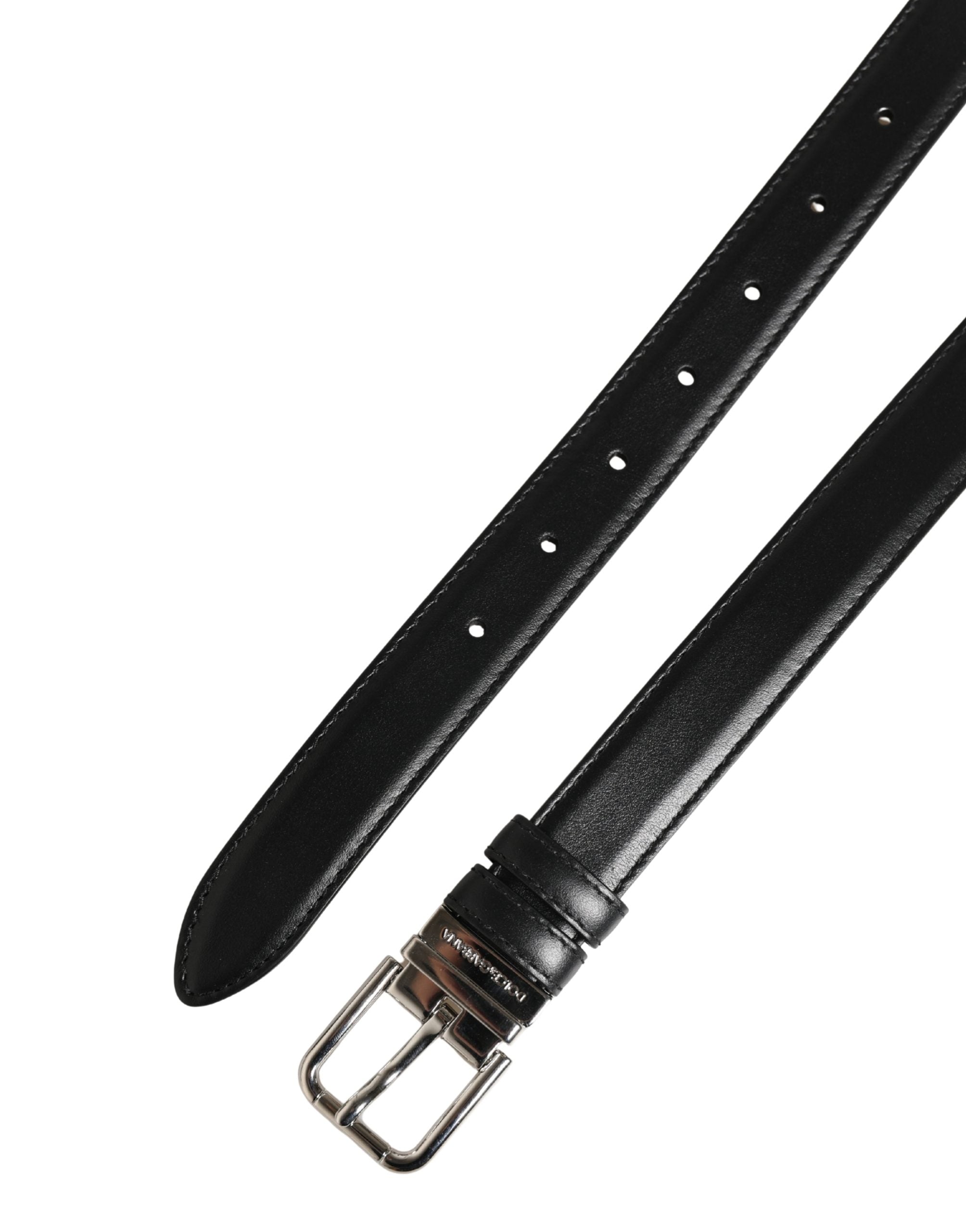Ceinture Dolce & Gabbana pour homme en cuir noir avec boucle en métal