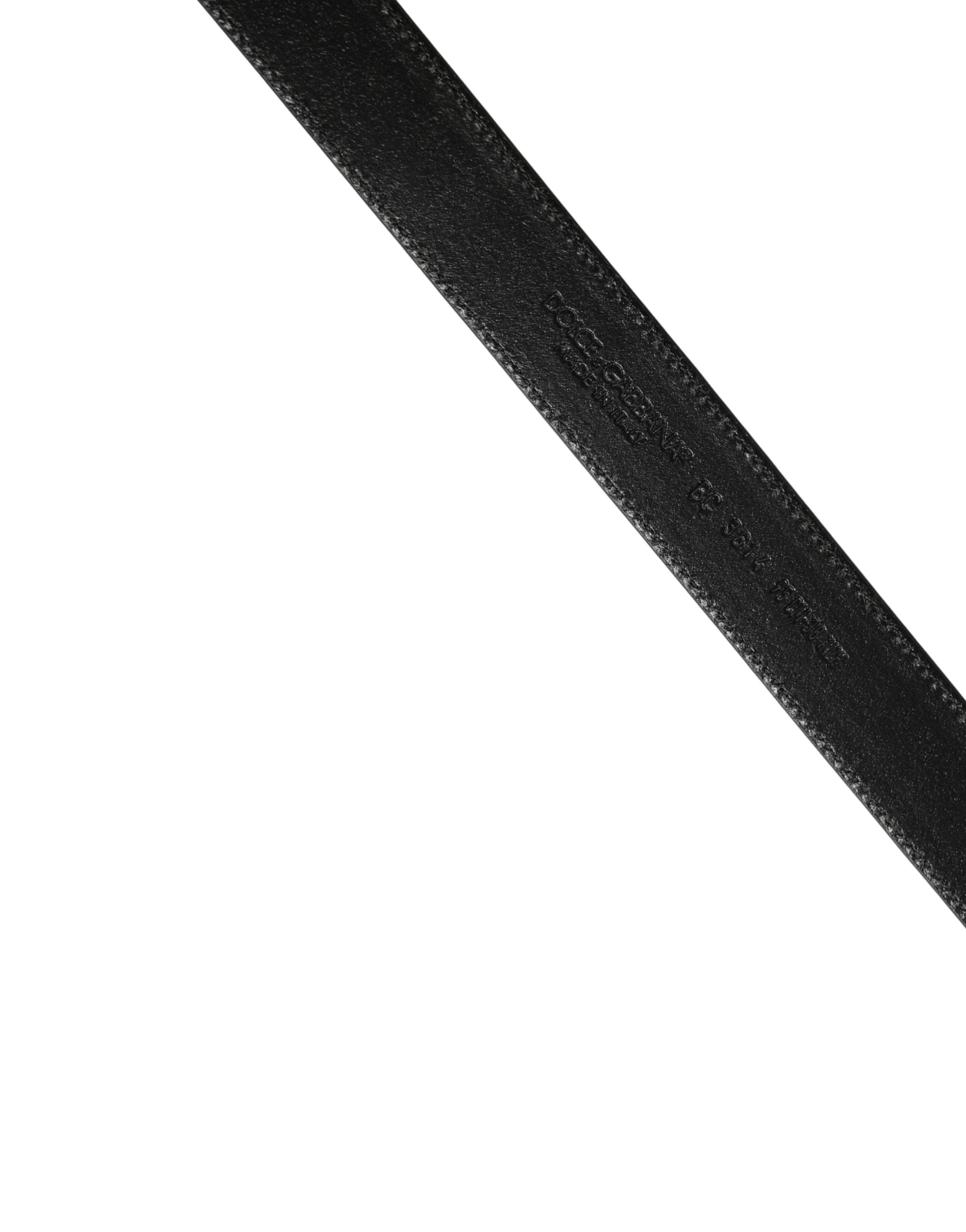 Dolce & Gabbana Ceinture Homme Classique en Cuir Marron à Boucle Métallique