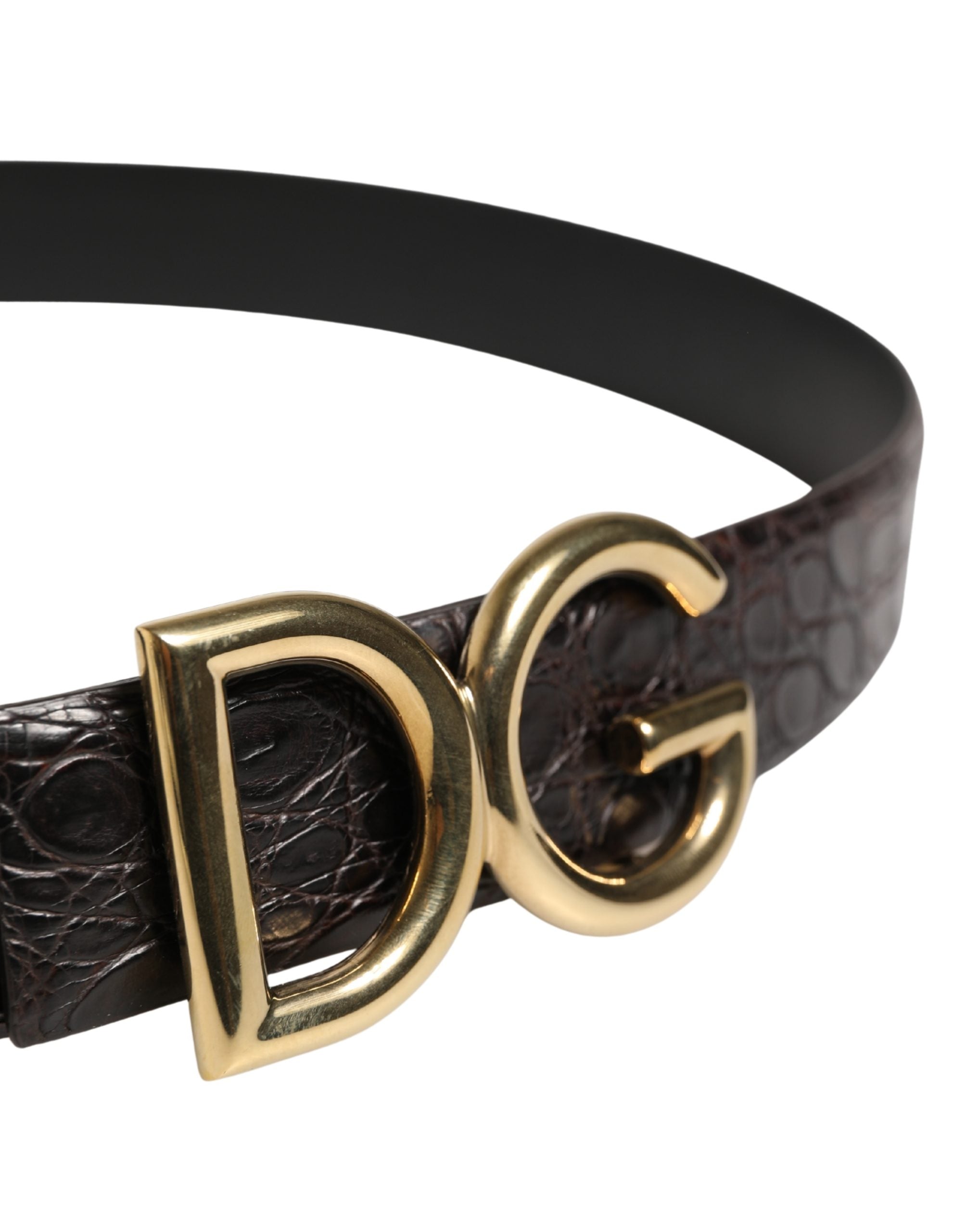 Dolce & Gabbana Herren Gürtel Schwarzes Exotisches Leder Logoschnalle