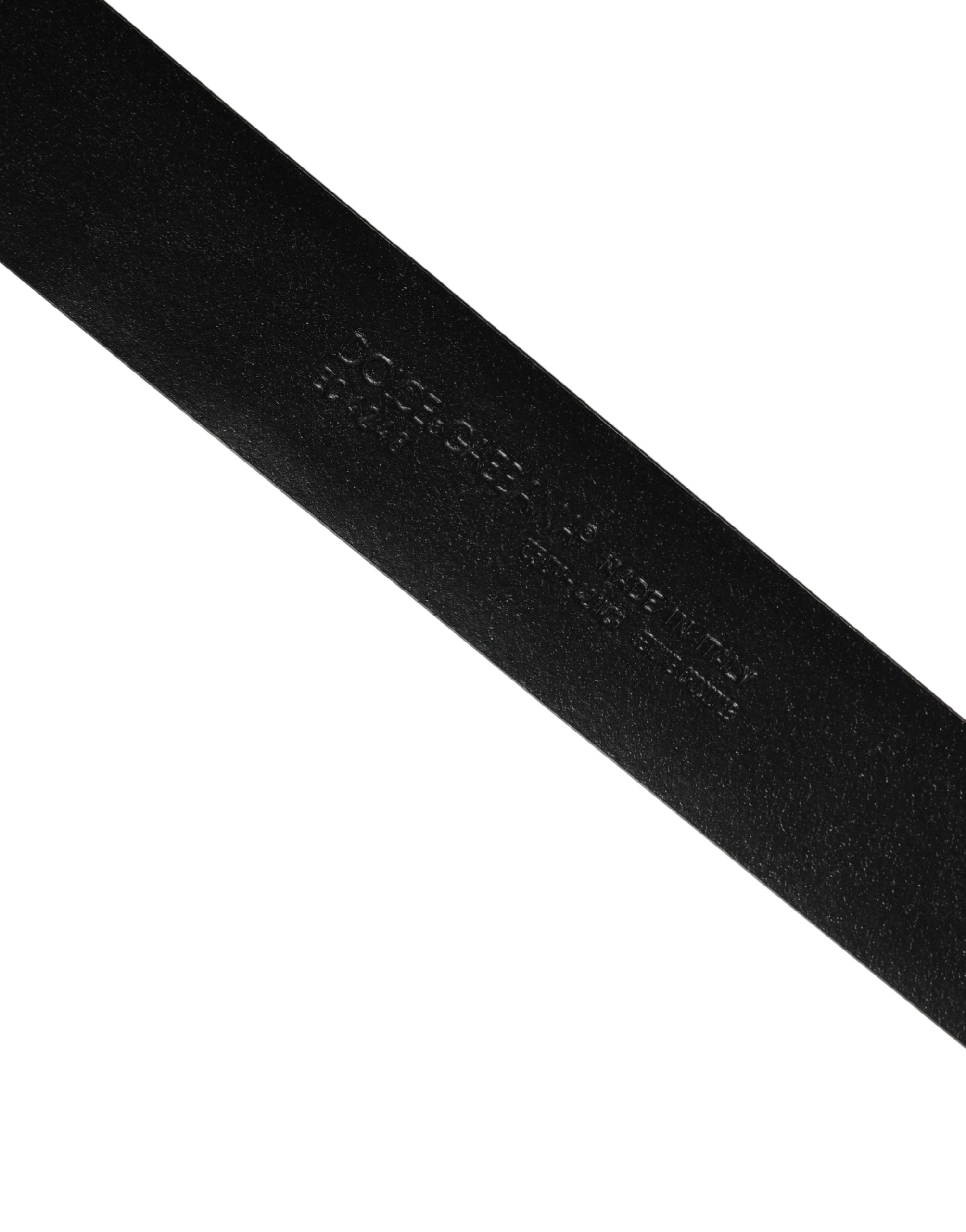 Dolce & Gabbana Herren Gürtel Schwarzes Exotisches Leder Logoschnalle