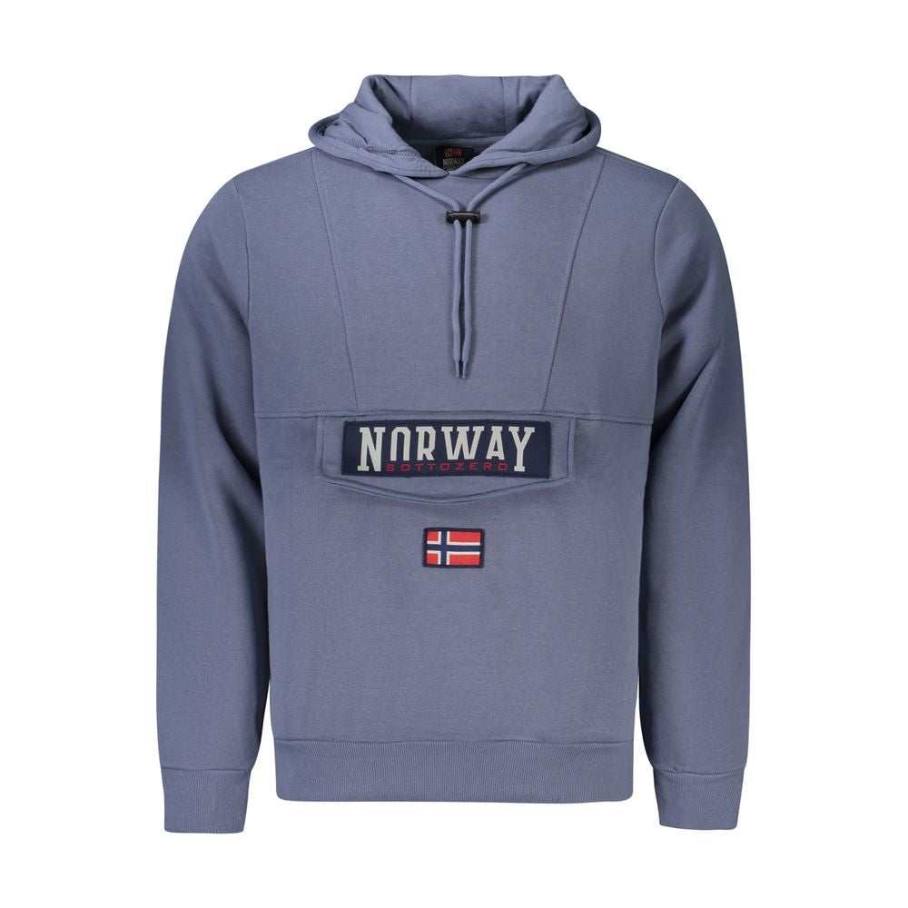 Norwegen 1963 Blauer Kapuzenpullover aus Baumwolle für Herren